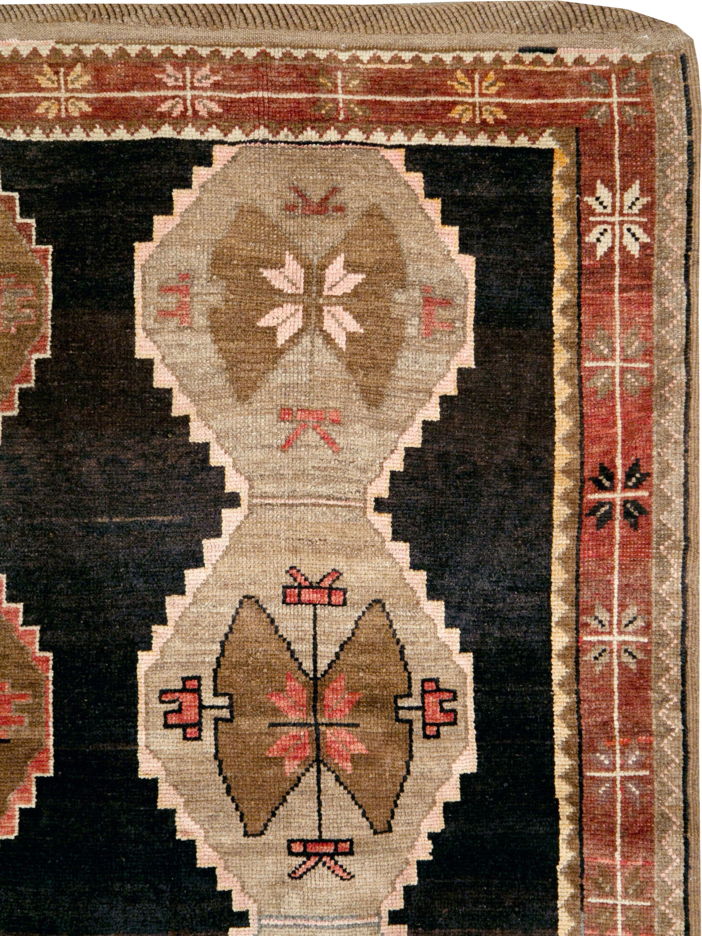 Hand-Knotted Vintage Turkish Anatolian Carpet For Sale