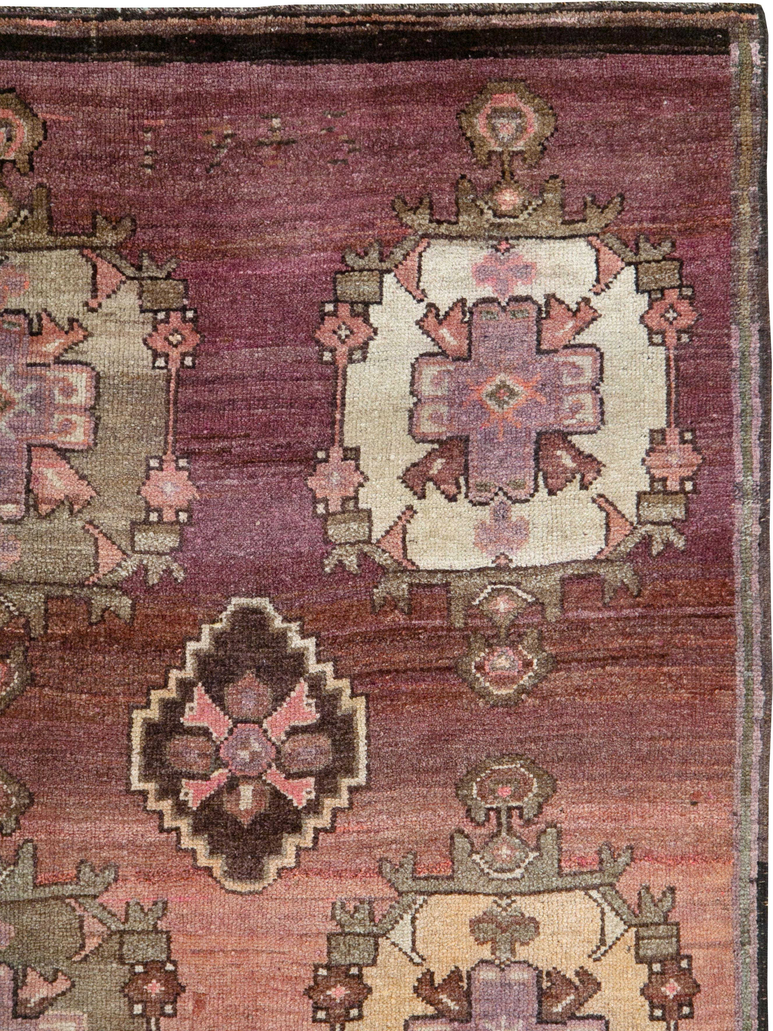 Hand-Knotted Vintage Turkish Anatolian Carpet