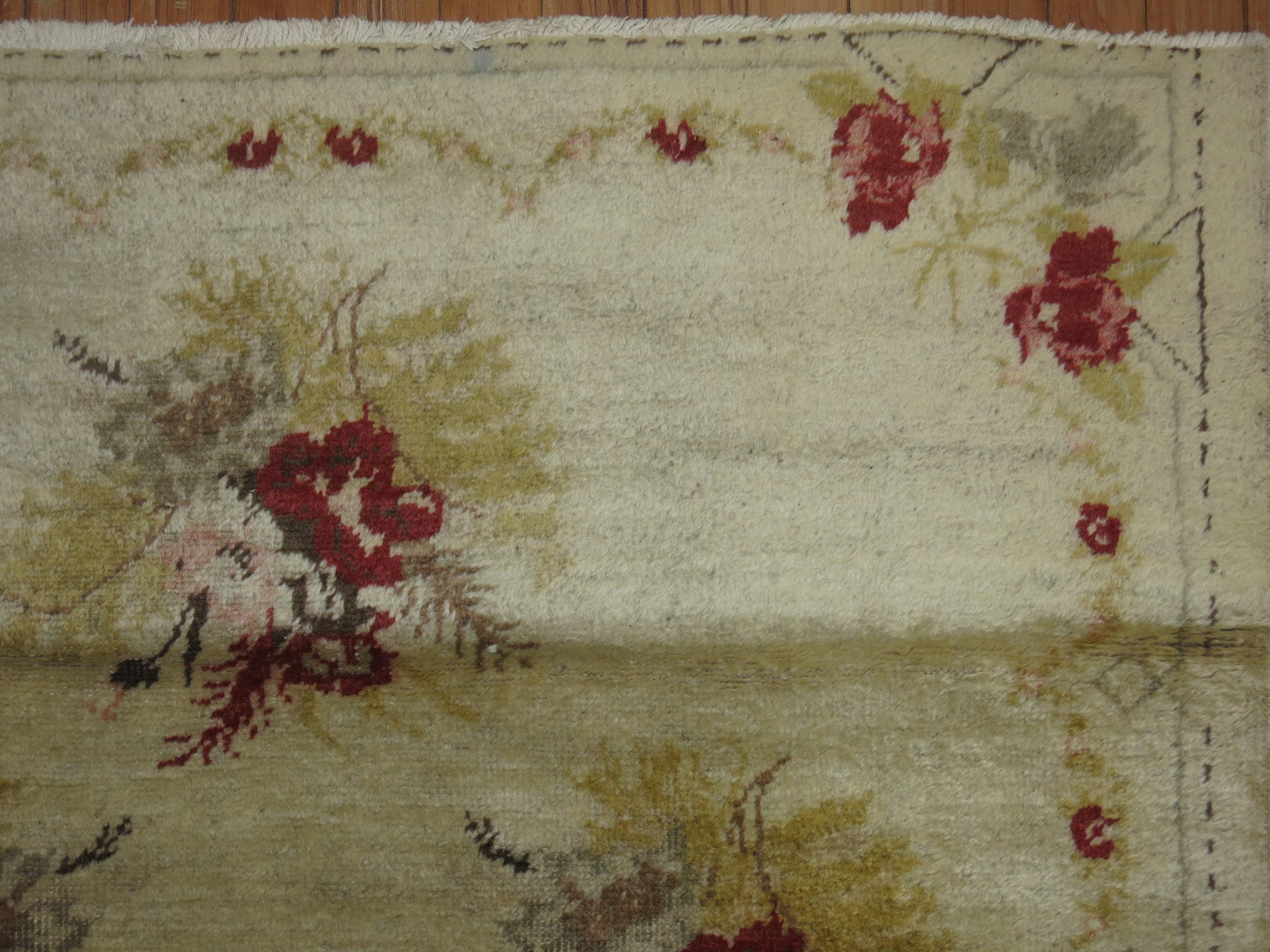 Zabihi Collection Vintage Turkish Anatolian Floral Runner  In Good Condition For Sale In New York, NY
