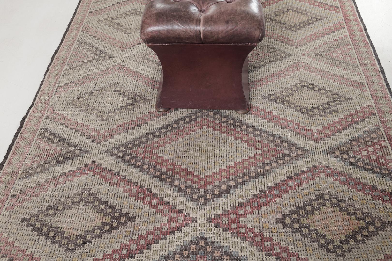 Turc Tapis vintage turc d'Anatolie Jejim Kilim par Mehraban en vente