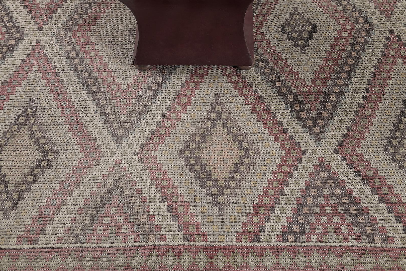Milieu du XXe siècle Tapis vintage turc d'Anatolie Jejim Kilim par Mehraban en vente