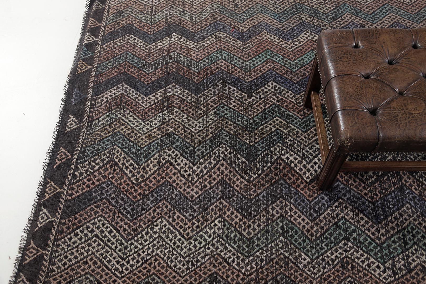 Vintage Jejim Kilim turco de Anatolia de Mehraban Rugs mediados del siglo XX en venta