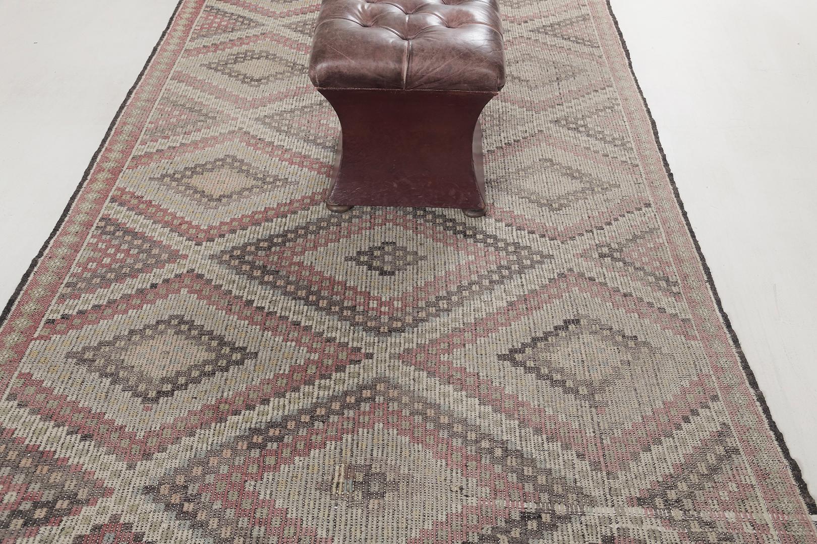 Laine Tapis vintage turc d'Anatolie Jejim Kilim par Mehraban en vente