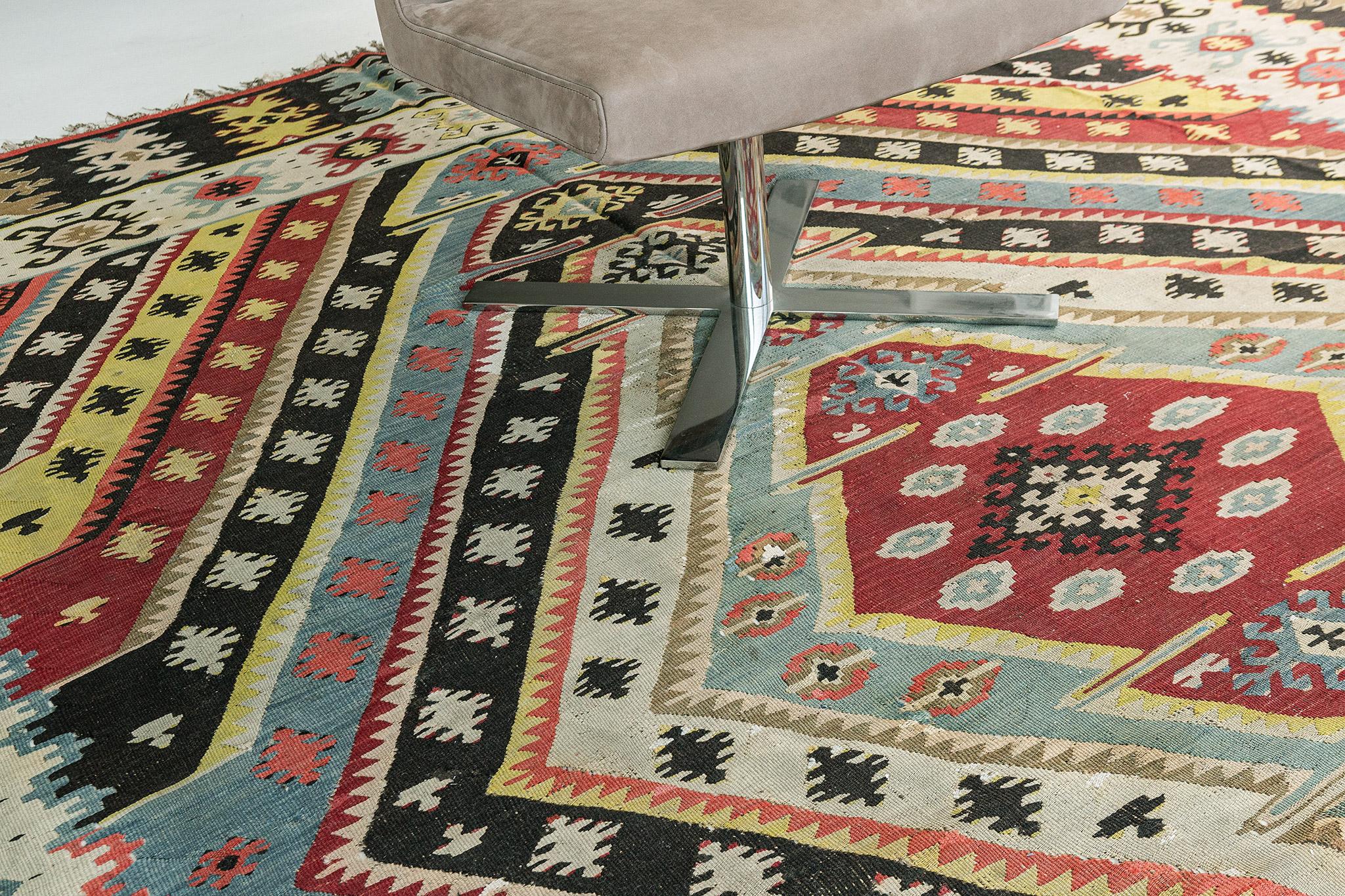 Vintage Turkish Anatolian Kilim In Good Condition For Sale In WEST HOLLYWOOD, CA