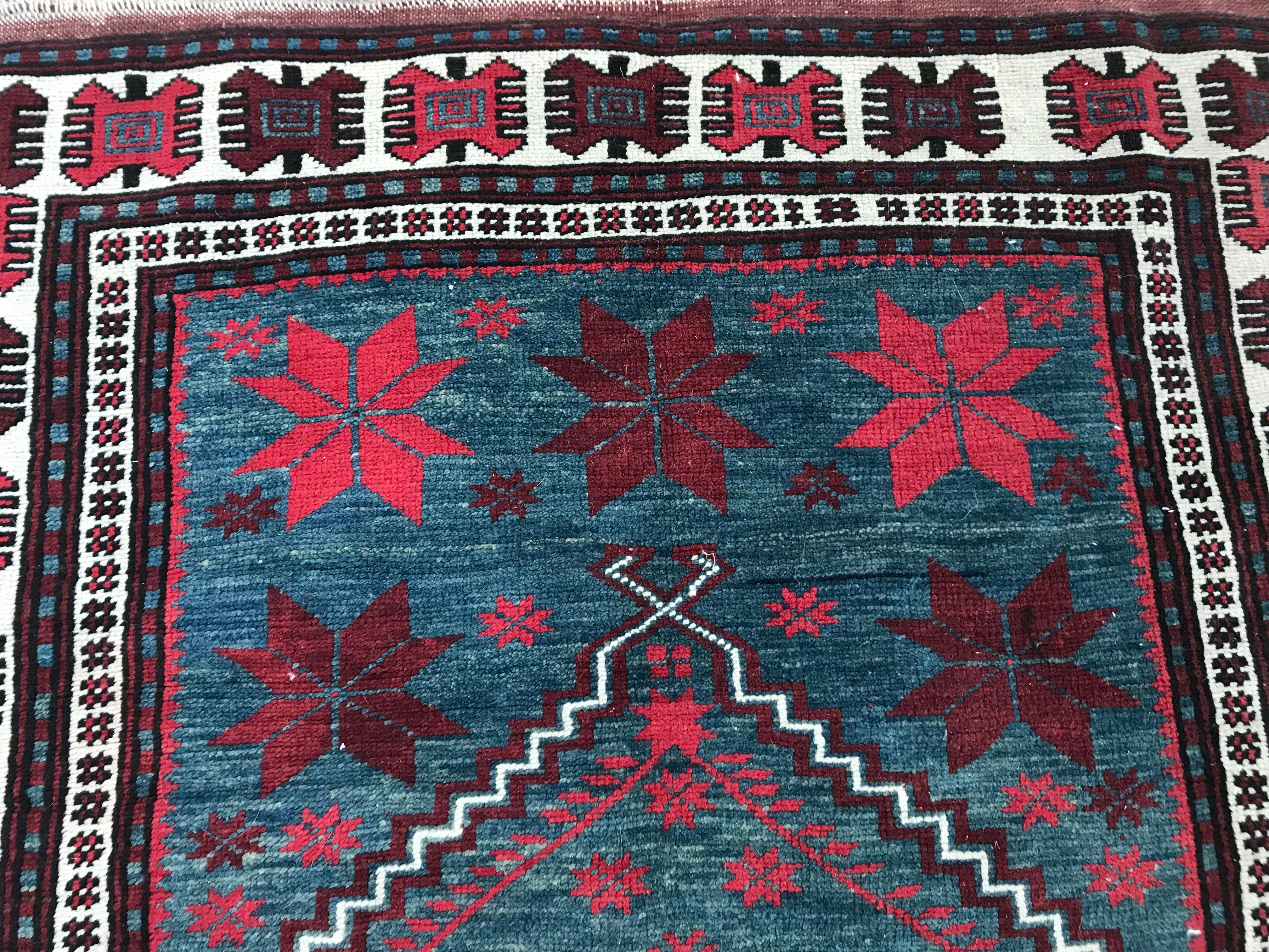 Hand-Knotted Vintage Turkish Anatolian Konya Rug