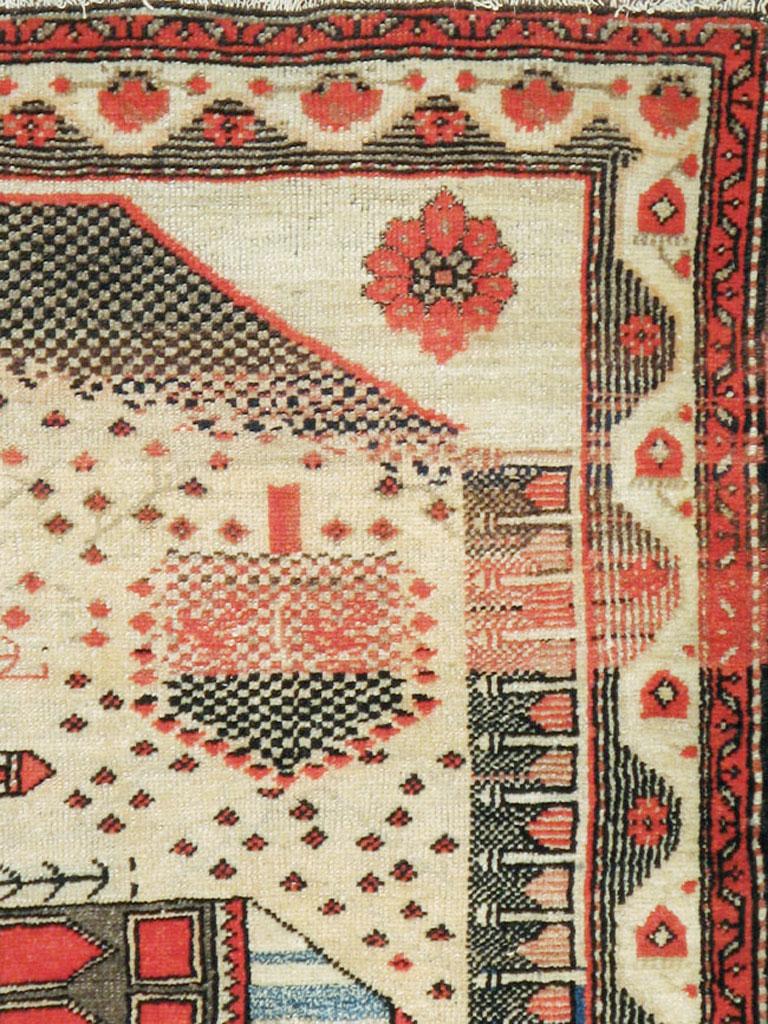 Folk Art Vintage Turkish Anatolian Pictorial Rug For Sale