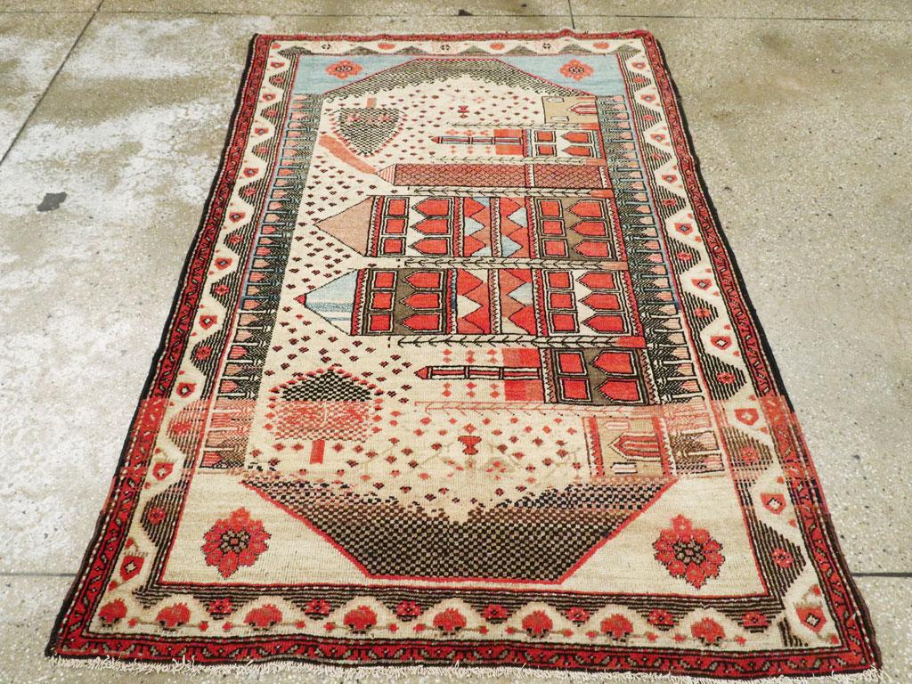 Hand-Knotted Vintage Turkish Anatolian Pictorial Rug For Sale