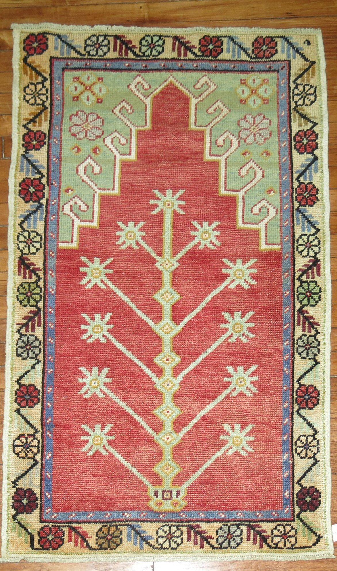Islamic Vintage Turkish Anatolian Prayer Rug For Sale