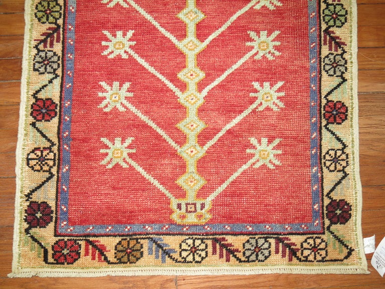 Hand-Knotted Vintage Turkish Anatolian Prayer Rug For Sale