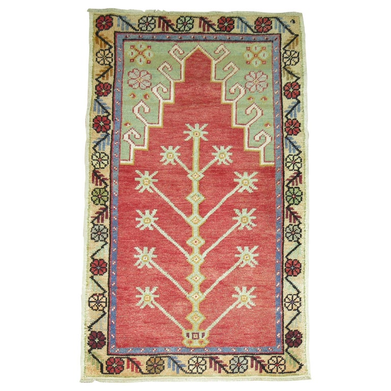 Vintage Turkish Anatolian Prayer Rug For Sale