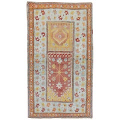 Vintage Turkish Anatolian Prayer Scatter Size Rug