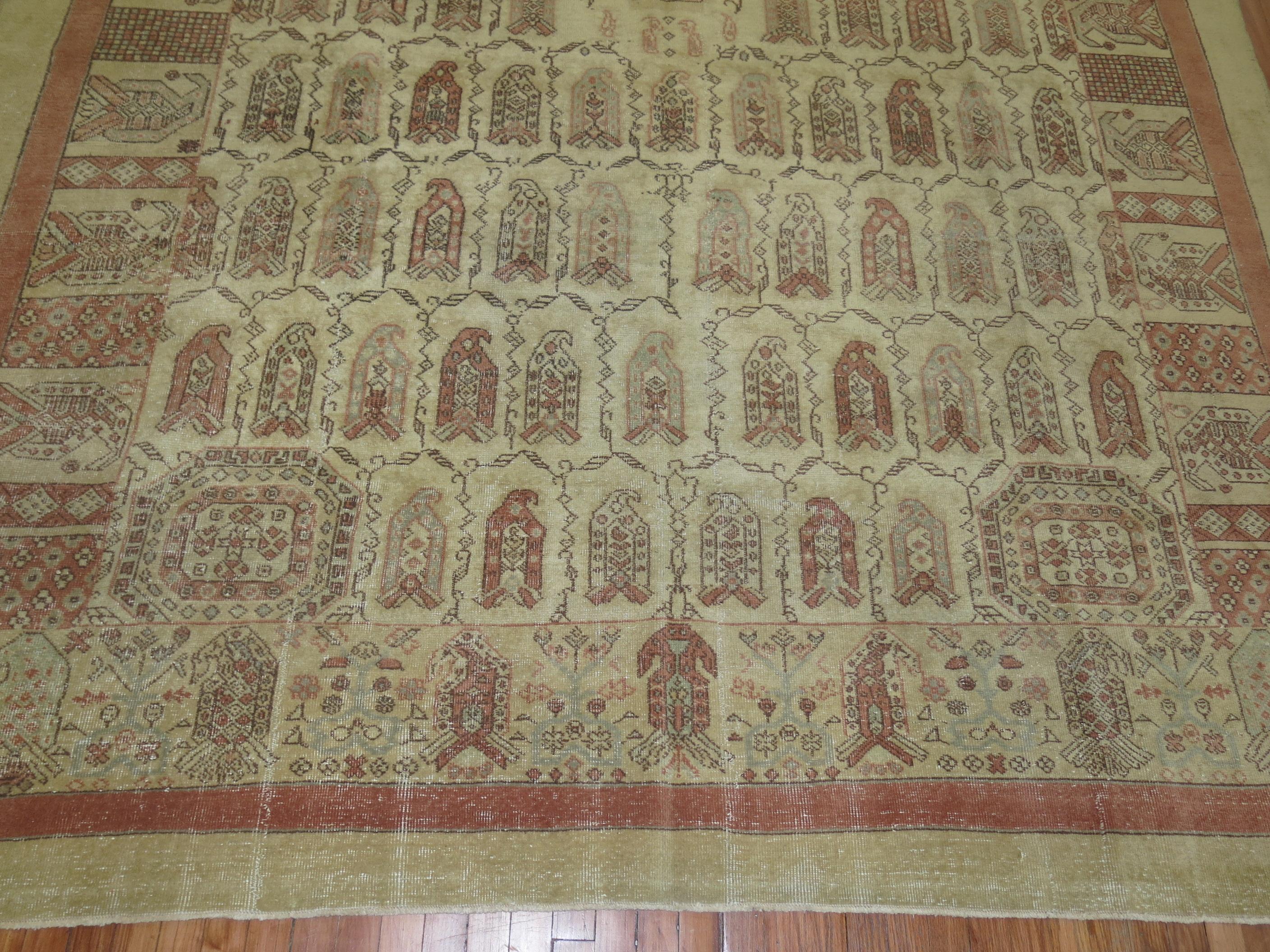 Mid-Century Modern Vintage Turkish Anatolian Room Size Rug For Sale