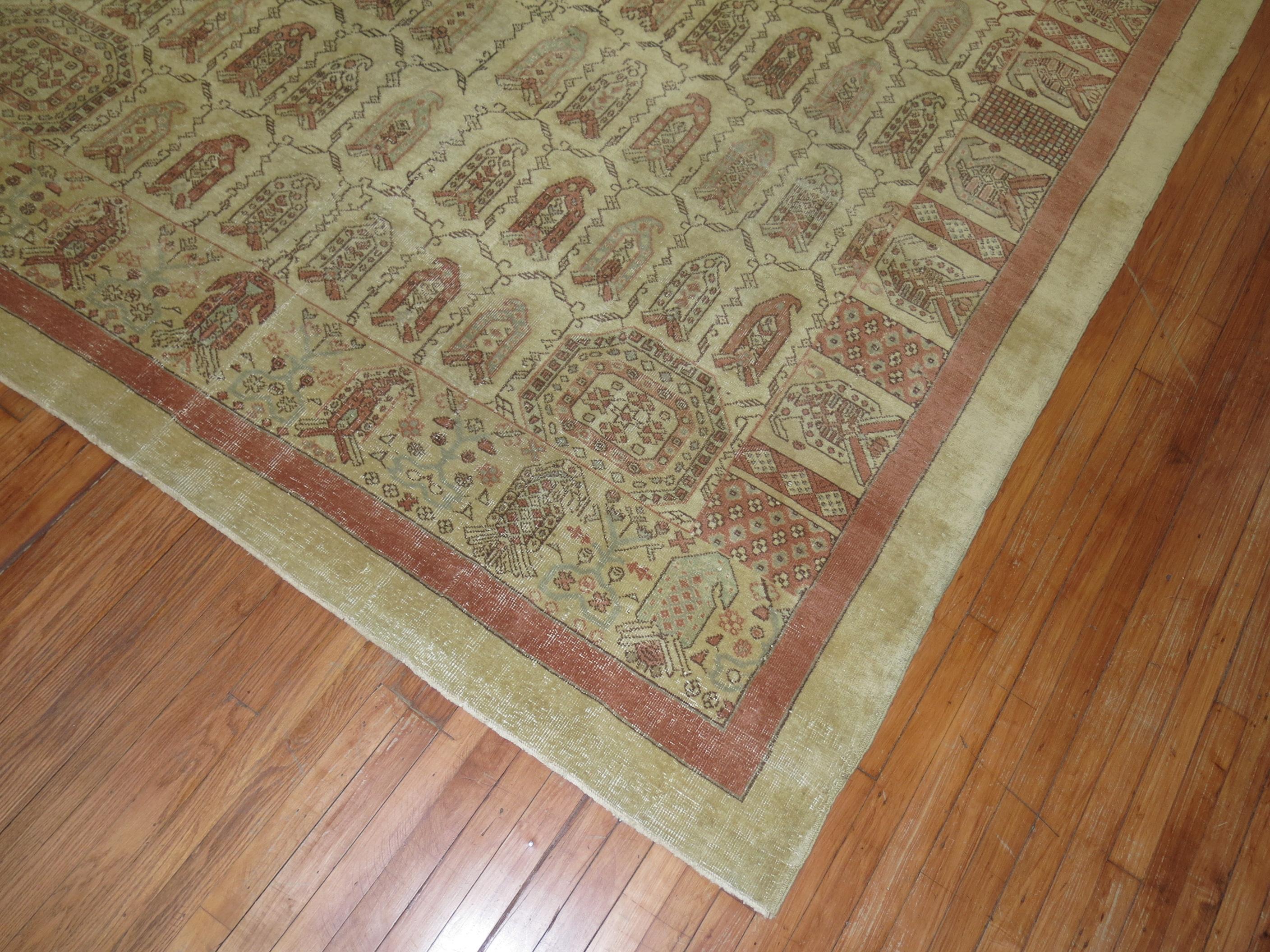 Vintage Turkish Anatolian Room Size Rug In Good Condition For Sale In New York, NY
