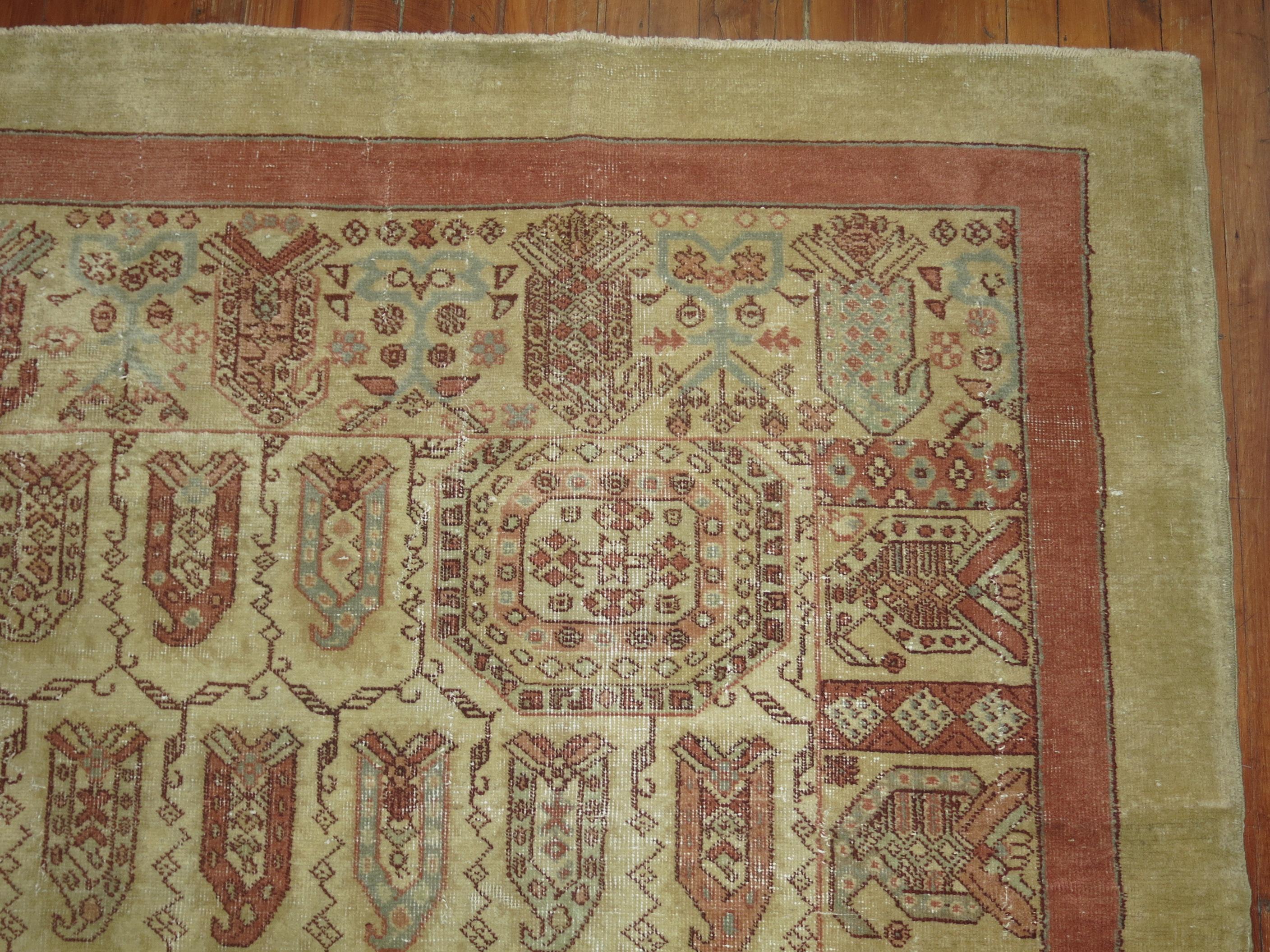 Wool Vintage Turkish Anatolian Room Size Rug For Sale