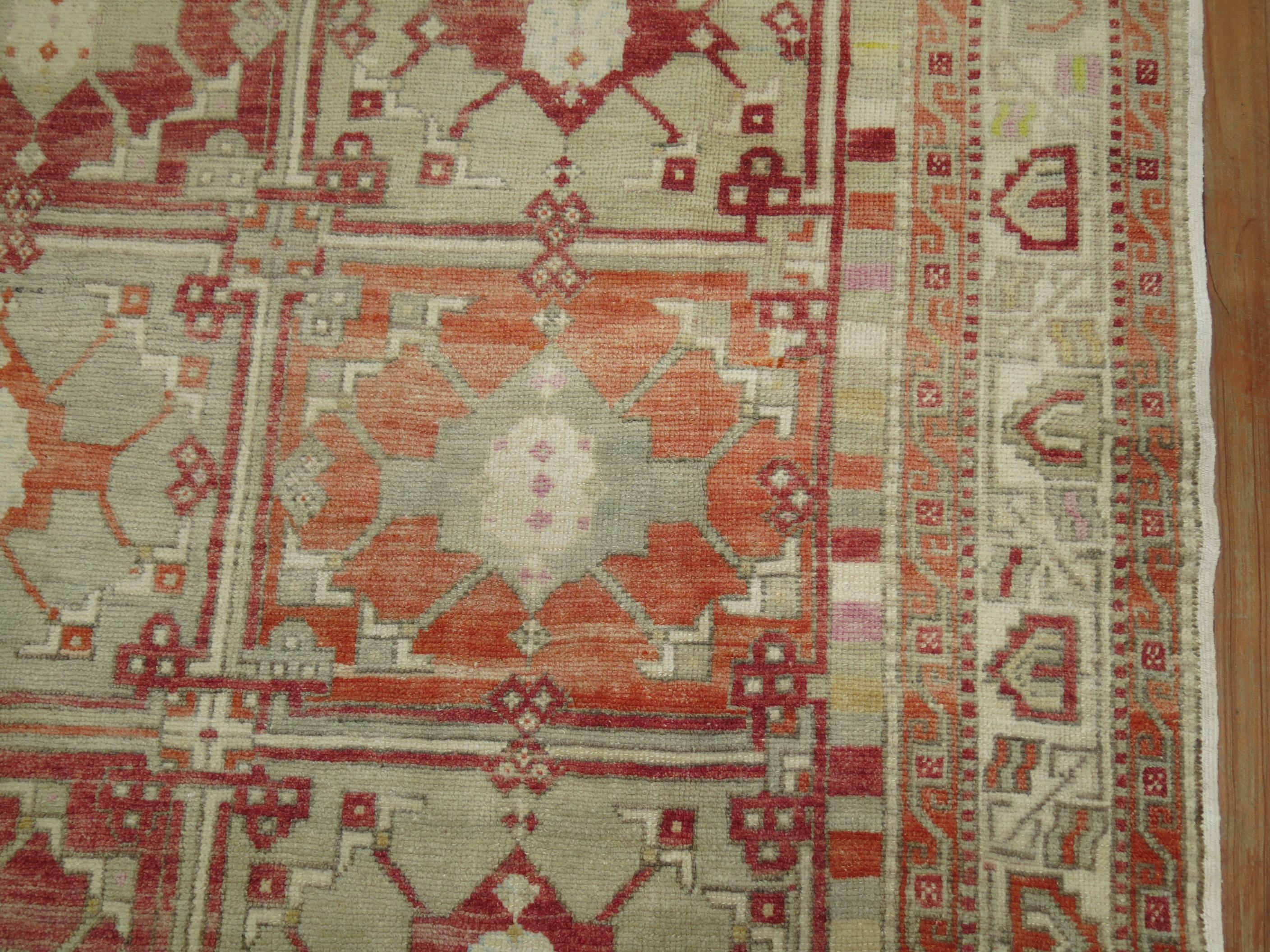 A mid-20th century one of a kind Turkish Anatolian square size decorative rug.

4'11'' x 6'3''