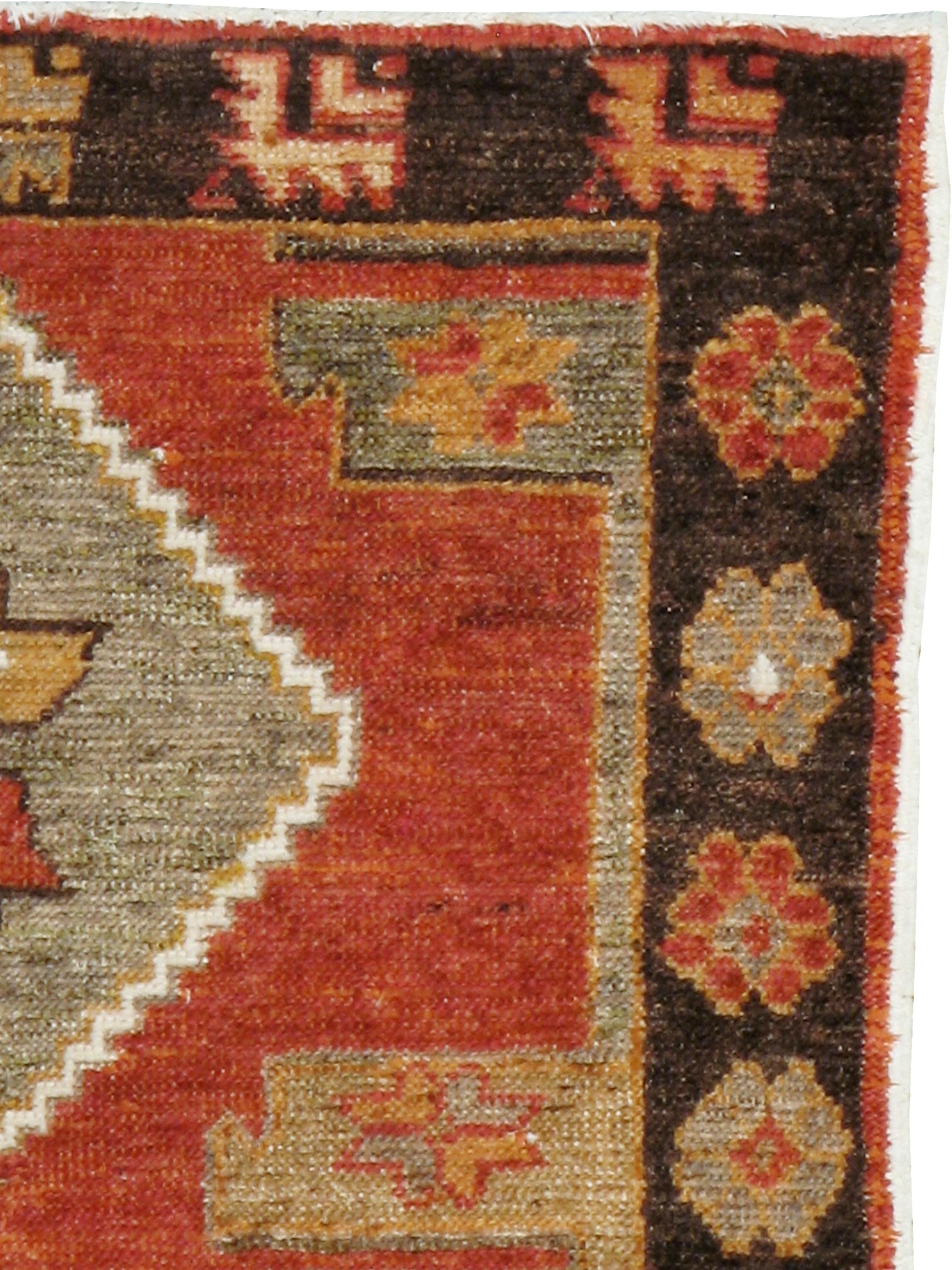 A vintage Turkish Anatolian rug from the mid-20th century.