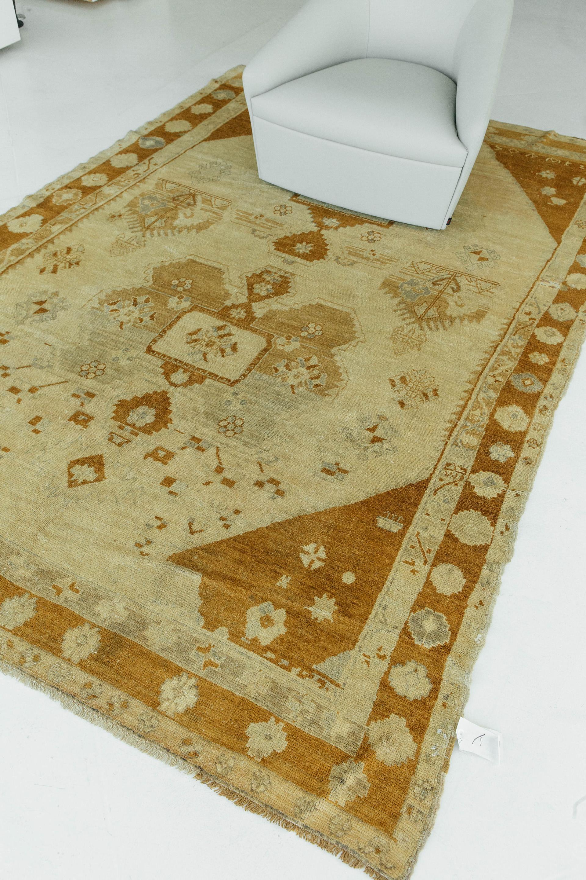 Hand-Knotted Vintage Turkish Anatolian Rug For Sale