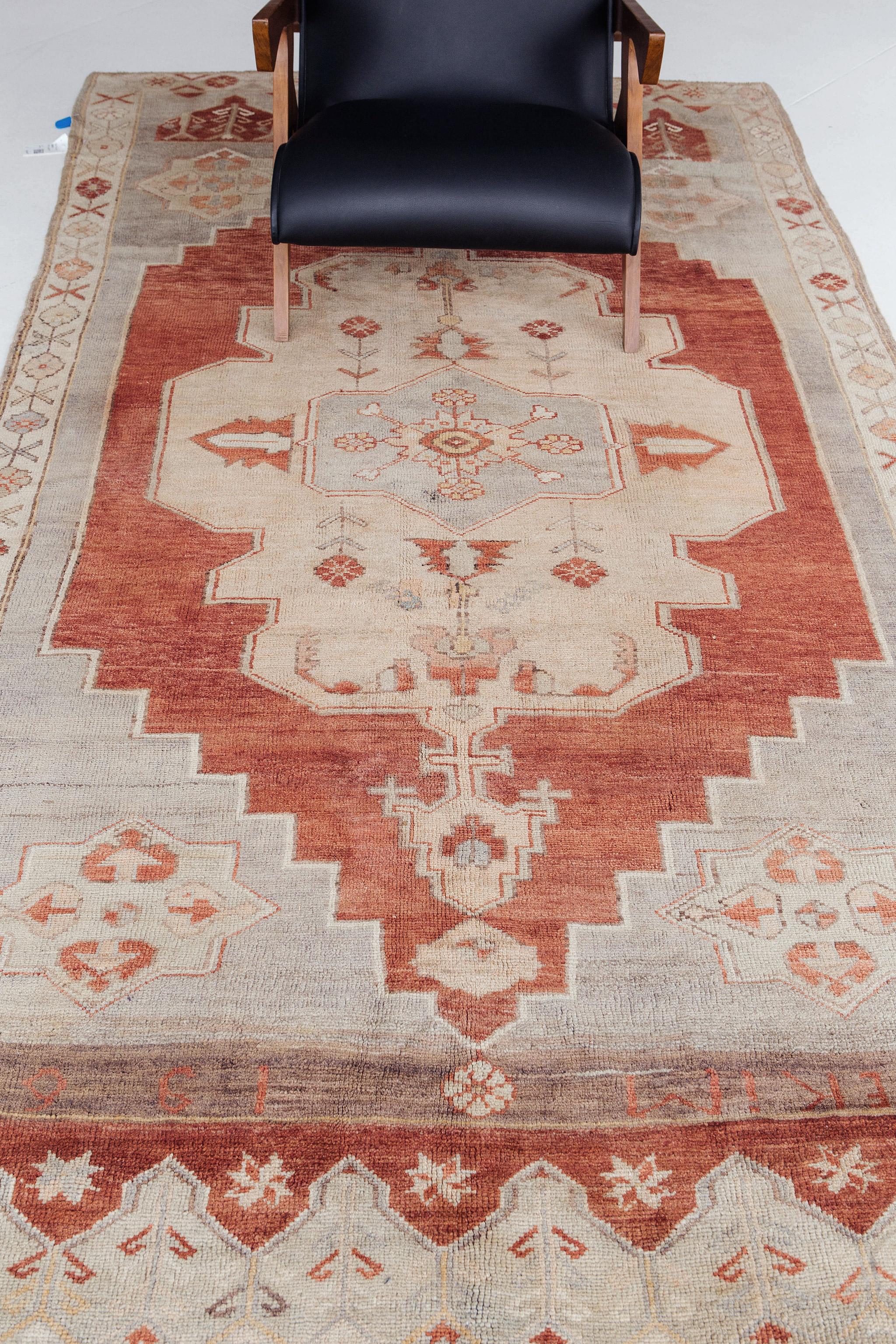 Hand-Knotted Vintage Turkish Anatolian Rug For Sale