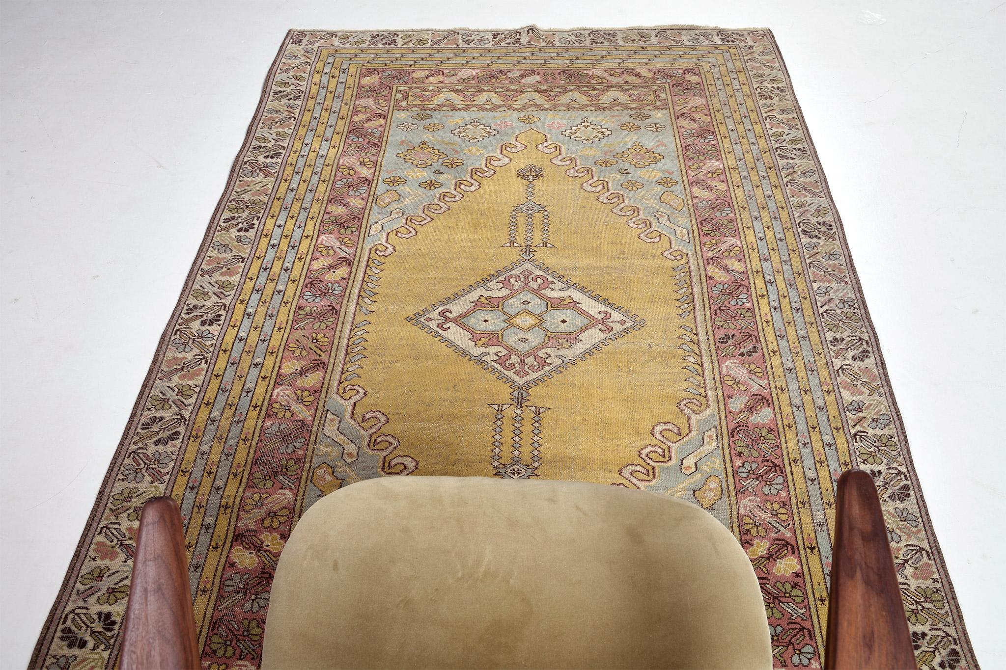Hand-Knotted Vintage Turkish Anatolian Rug