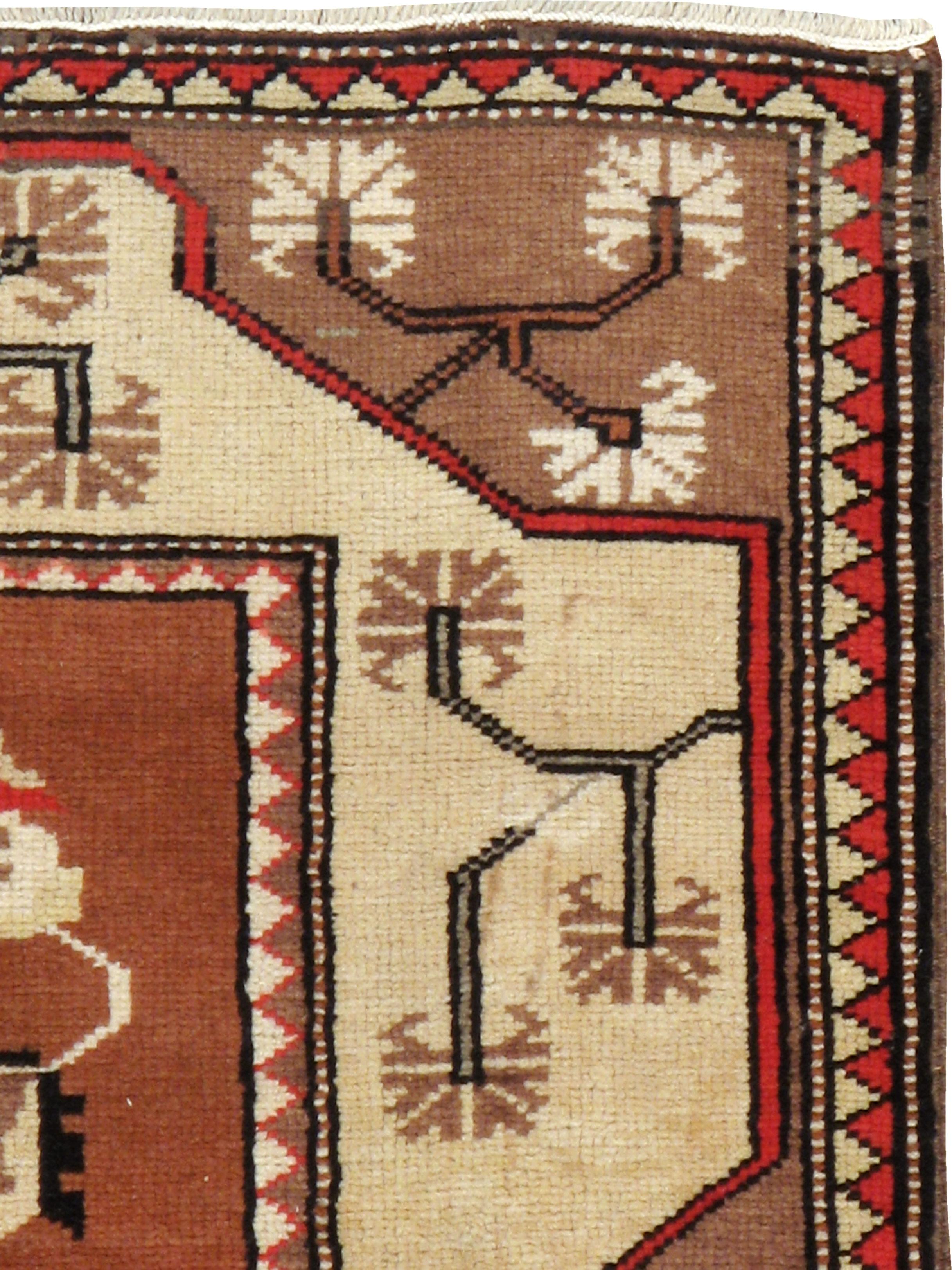 Folk Art Vintage Turkish Anatolian Rug For Sale