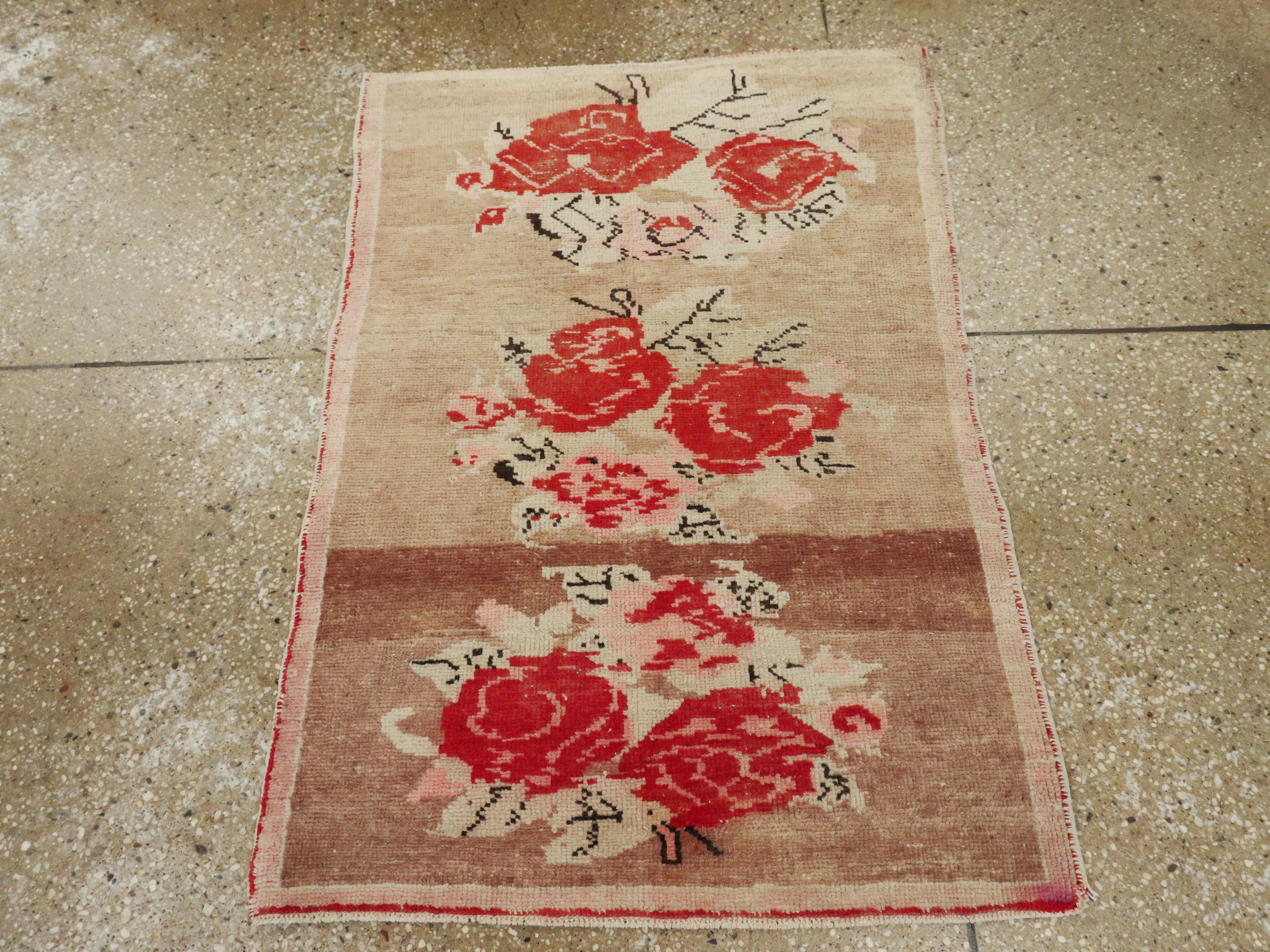 Folk Art Vintage Turkish Anatolian Rug For Sale