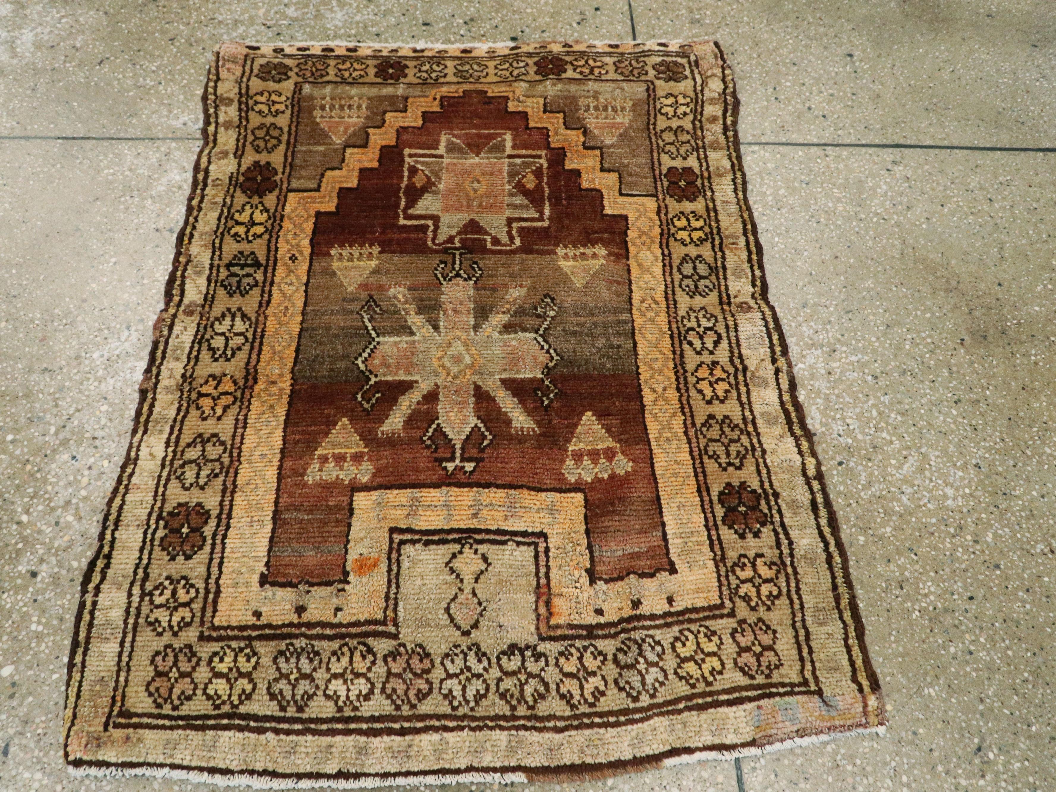 Folk Art Vintage Turkish Anatolian Rug For Sale