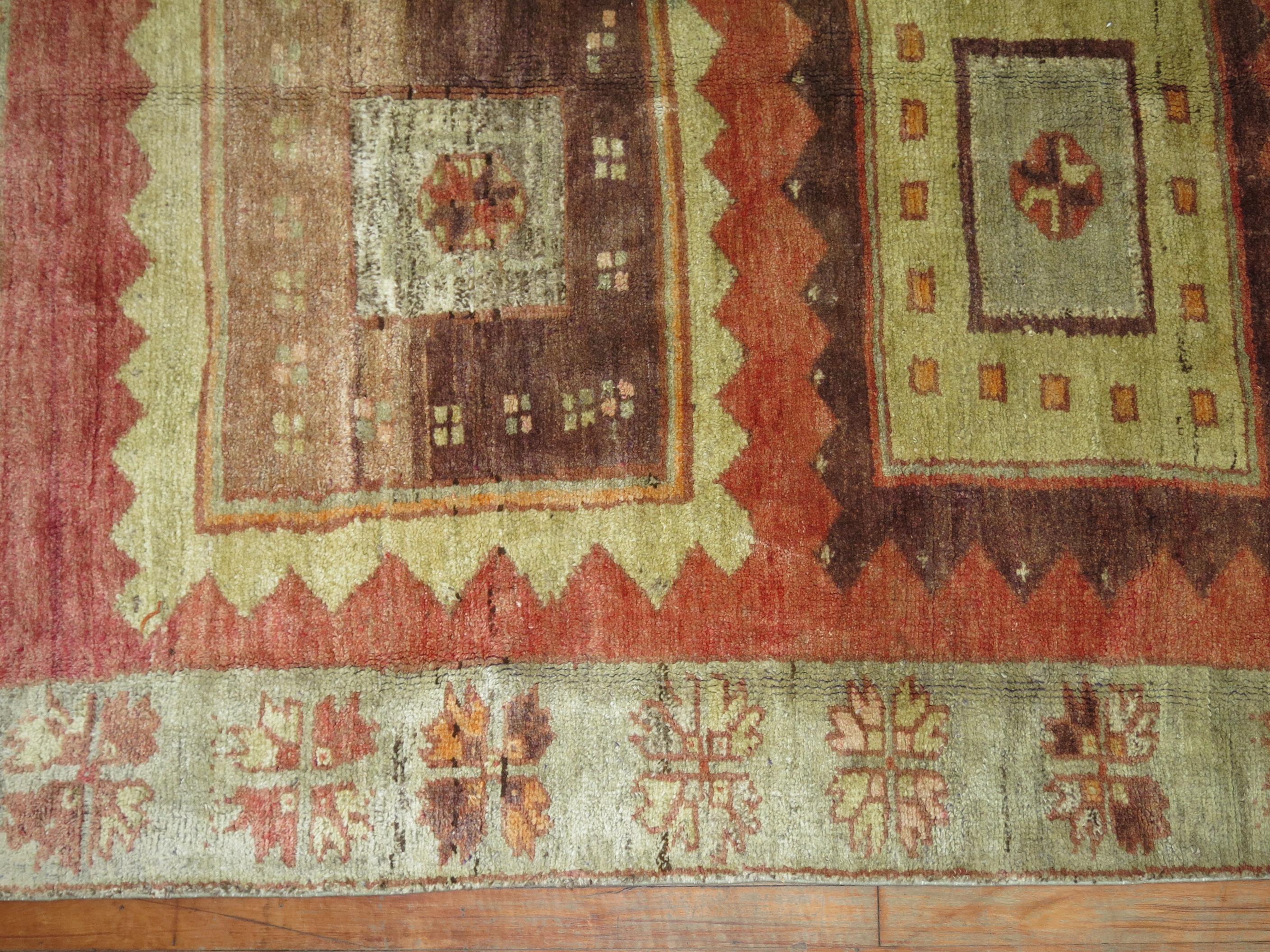 Mid-Century Modern Vintage Turkish Anatolian Rug