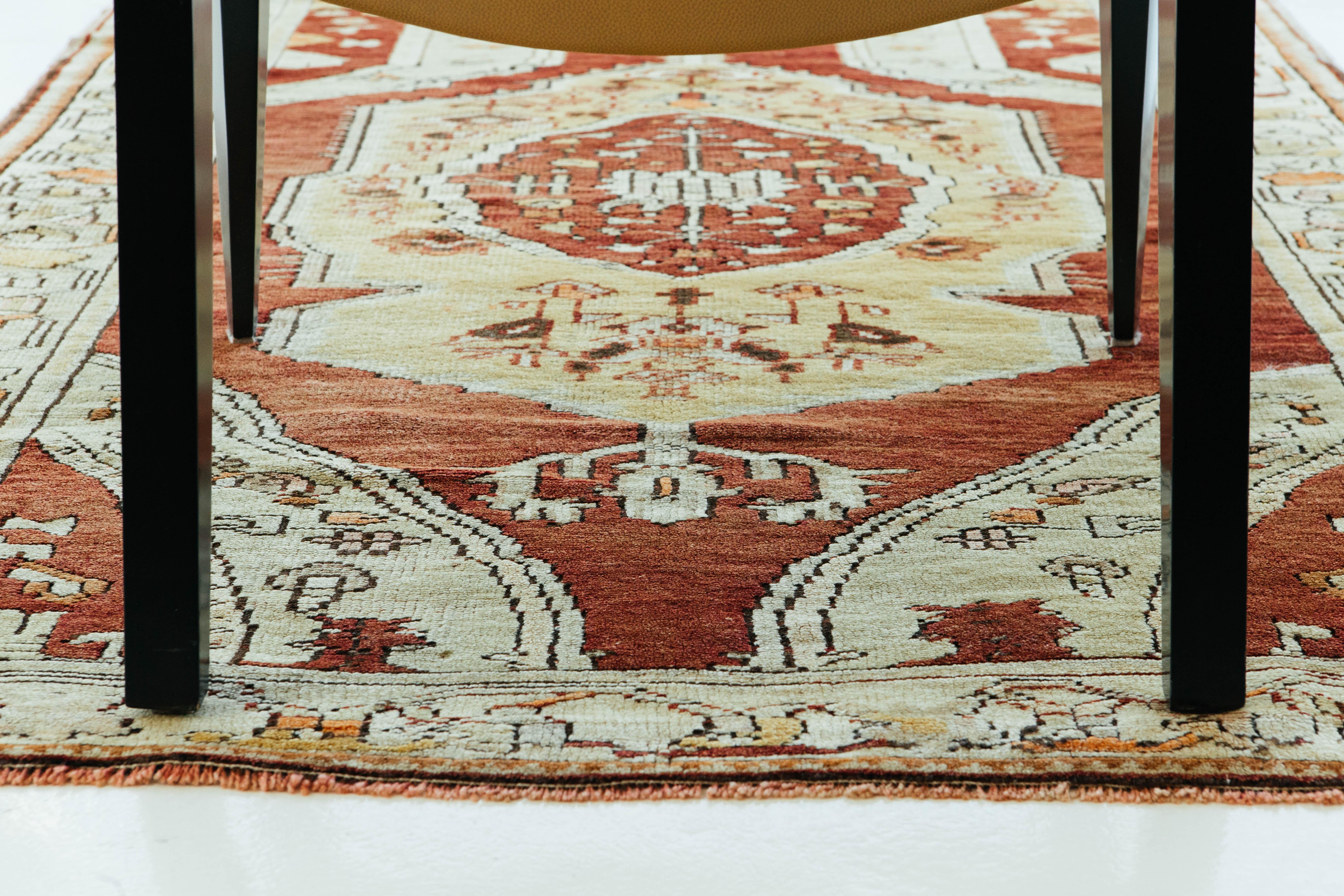 Vintage Turkish Anatolian Rug In Good Condition For Sale In WEST HOLLYWOOD, CA