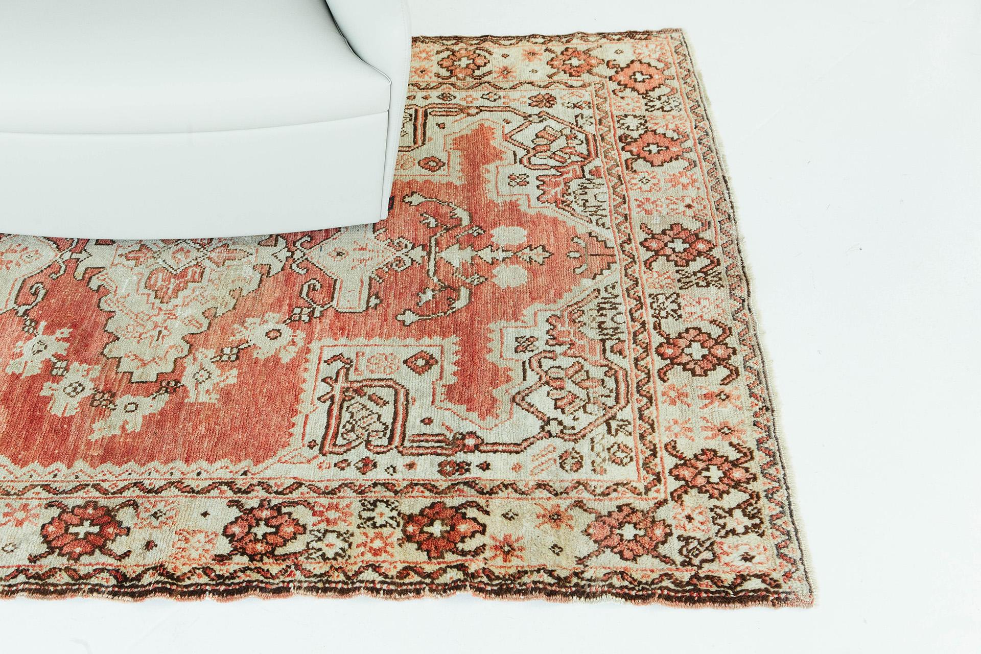 Vintage Turkish Anatolian Rug In Good Condition For Sale In WEST HOLLYWOOD, CA