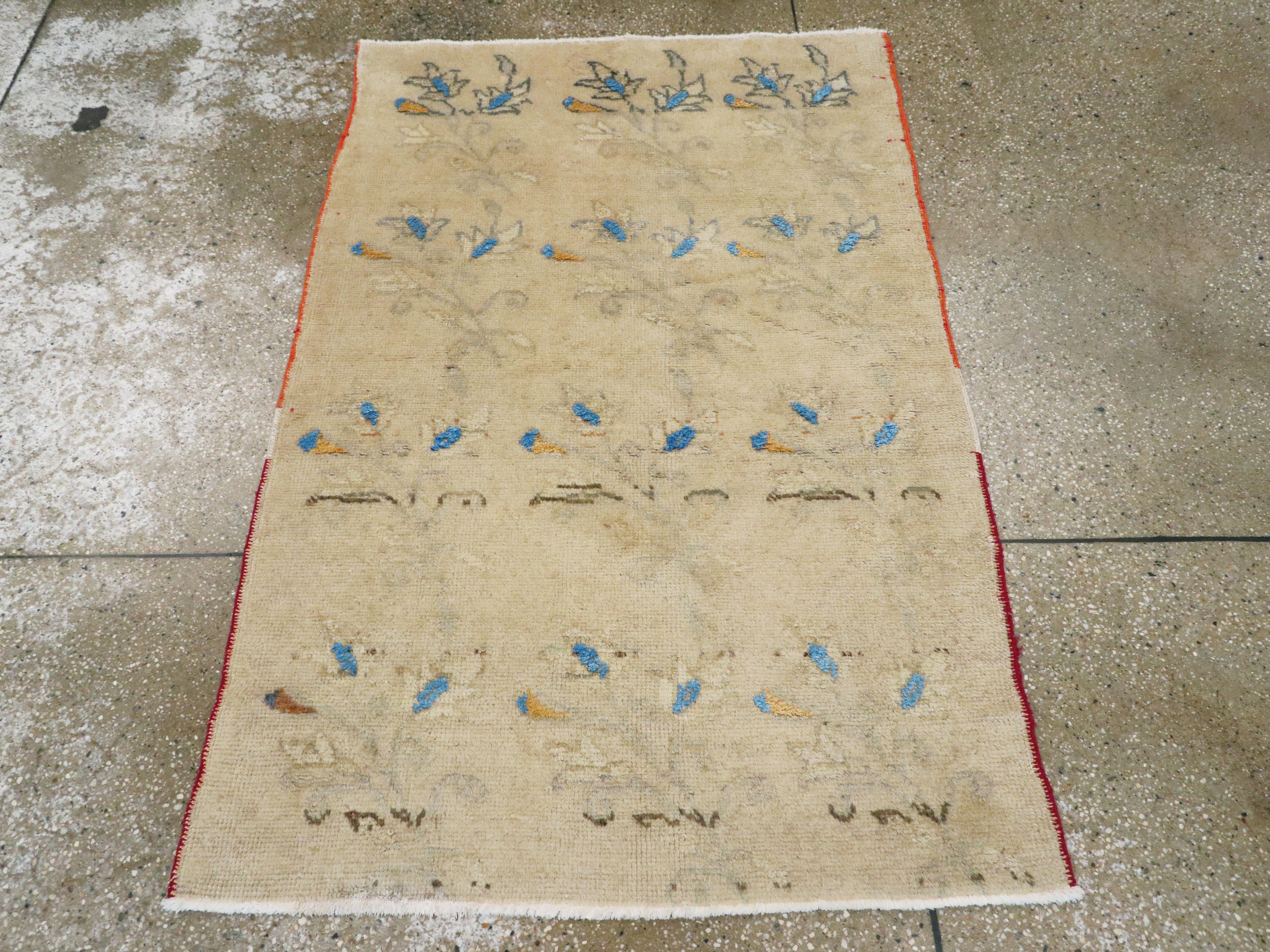 Hand-Knotted Vintage Turkish Anatolian Rug