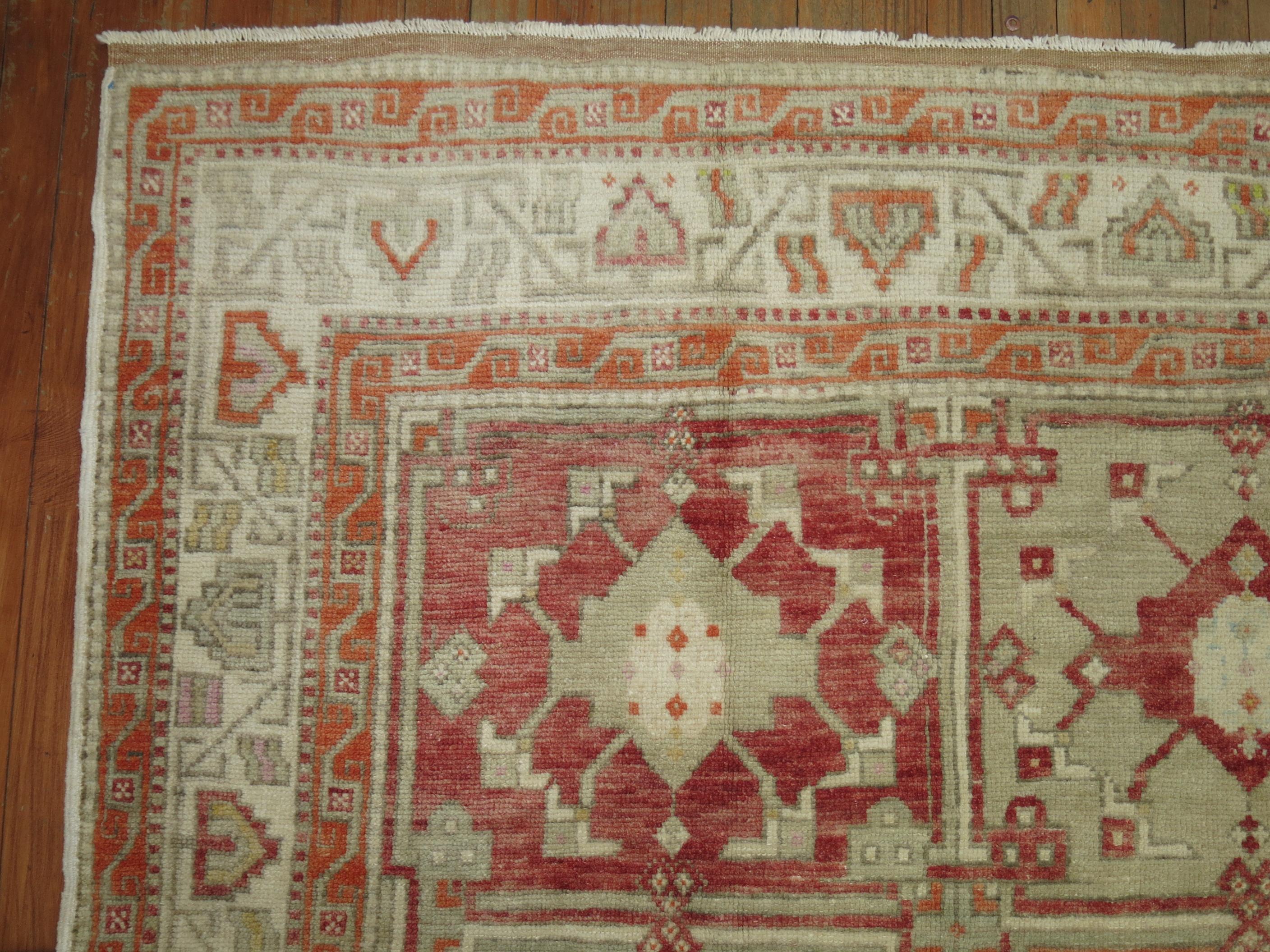 Hand-Knotted Zabihi Collection Vintage Turkish Anatolian Rug