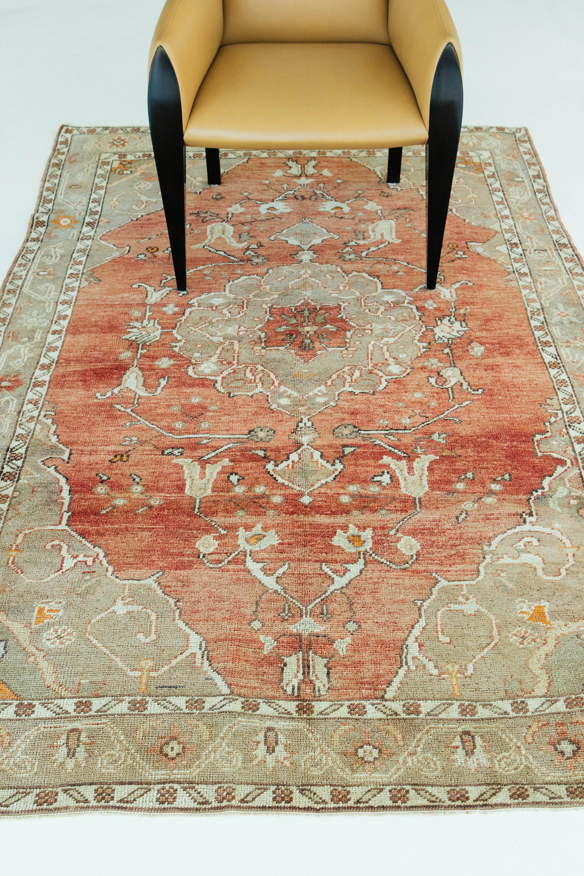 Mid-20th Century Vintage Turkish Anatolian Rug For Sale