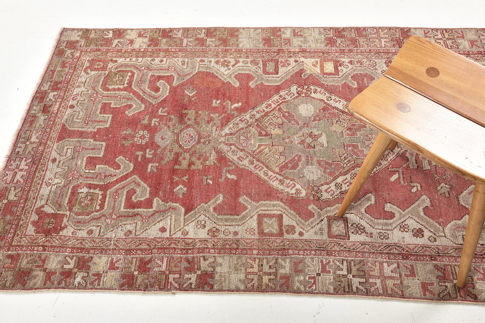 Wool Vintage Turkish Anatolian Rug For Sale