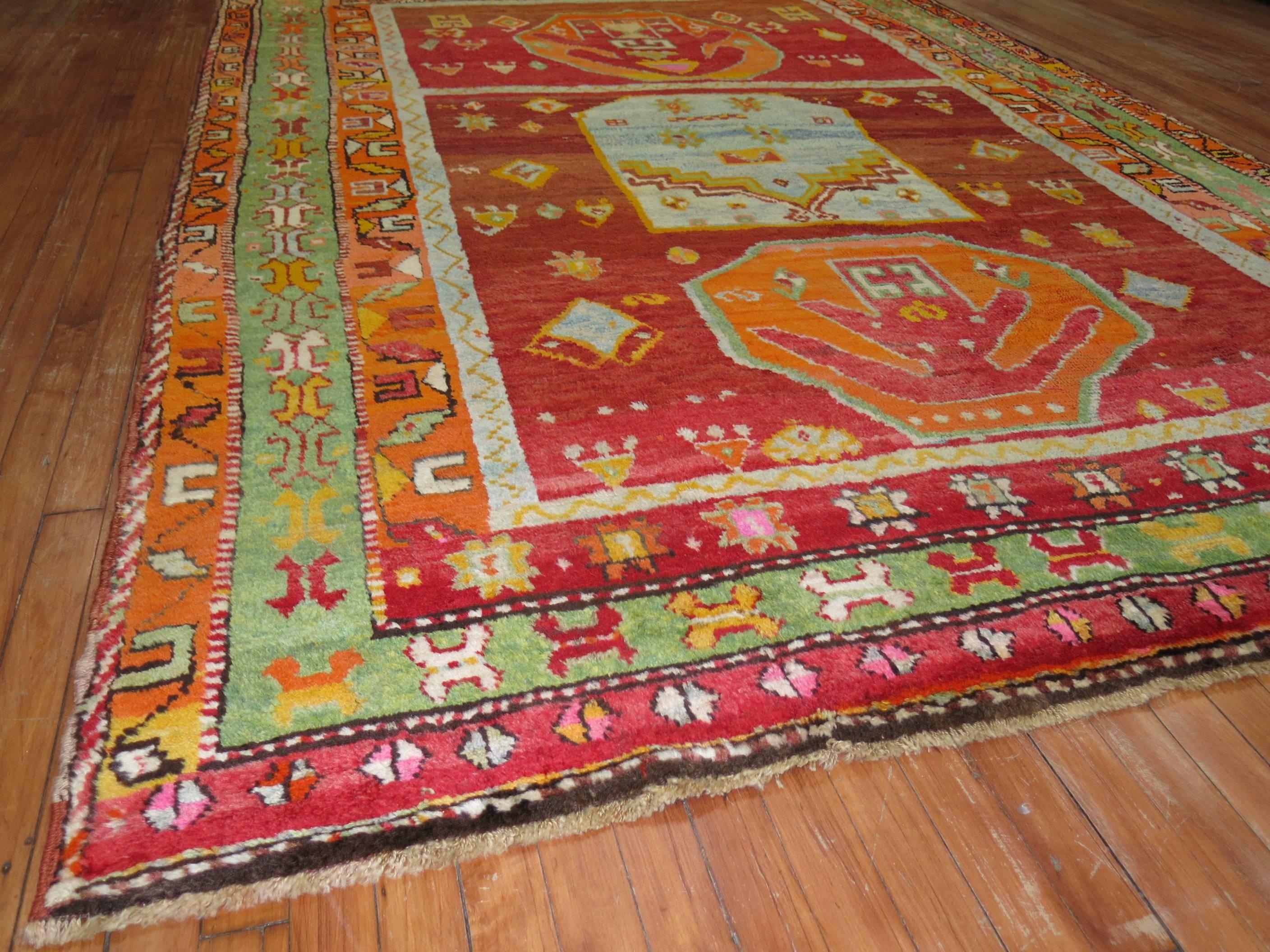 Wool Vintage Turkish Anatolian Rug