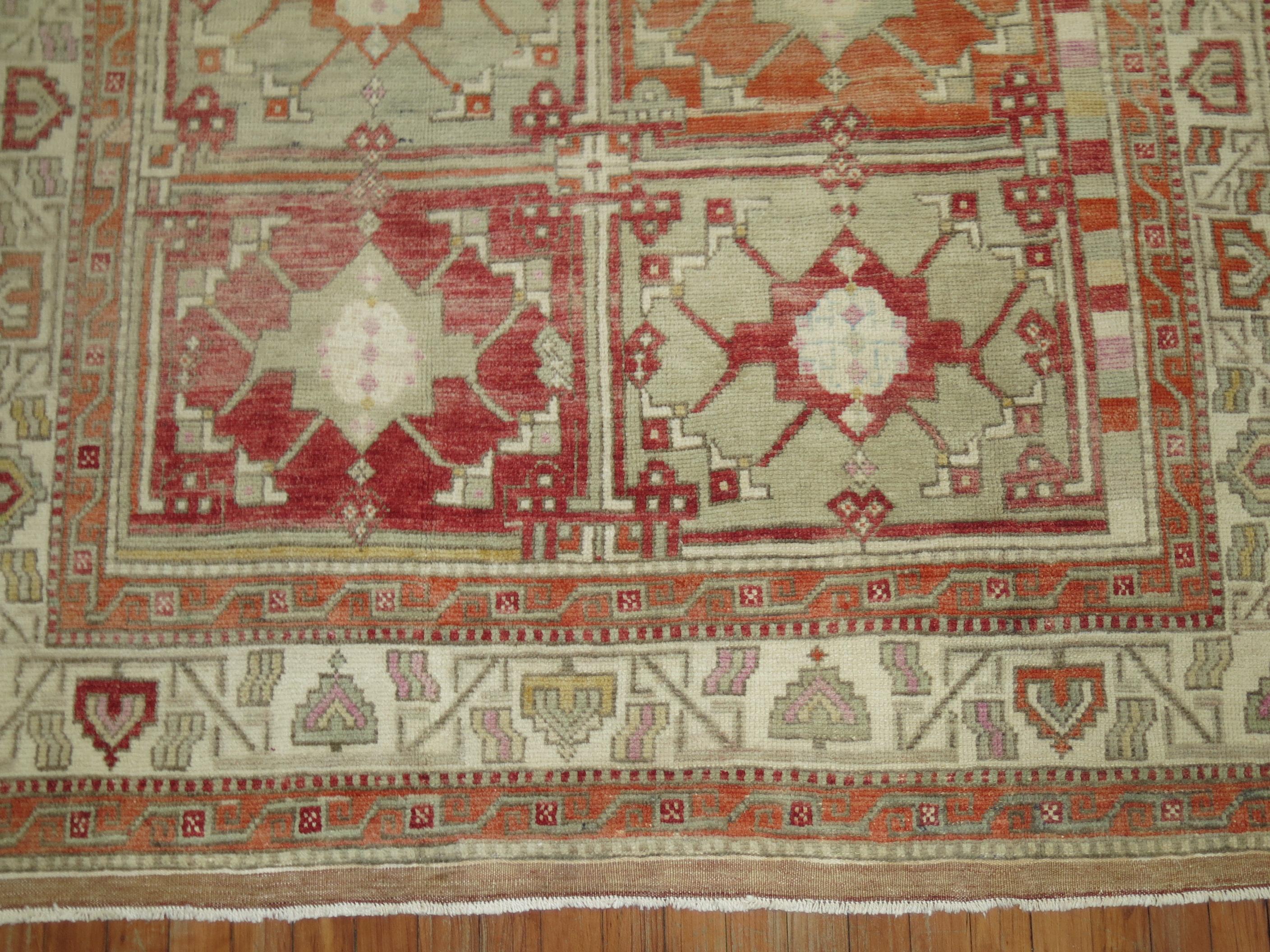 Wool Zabihi Collection Vintage Turkish Anatolian Rug
