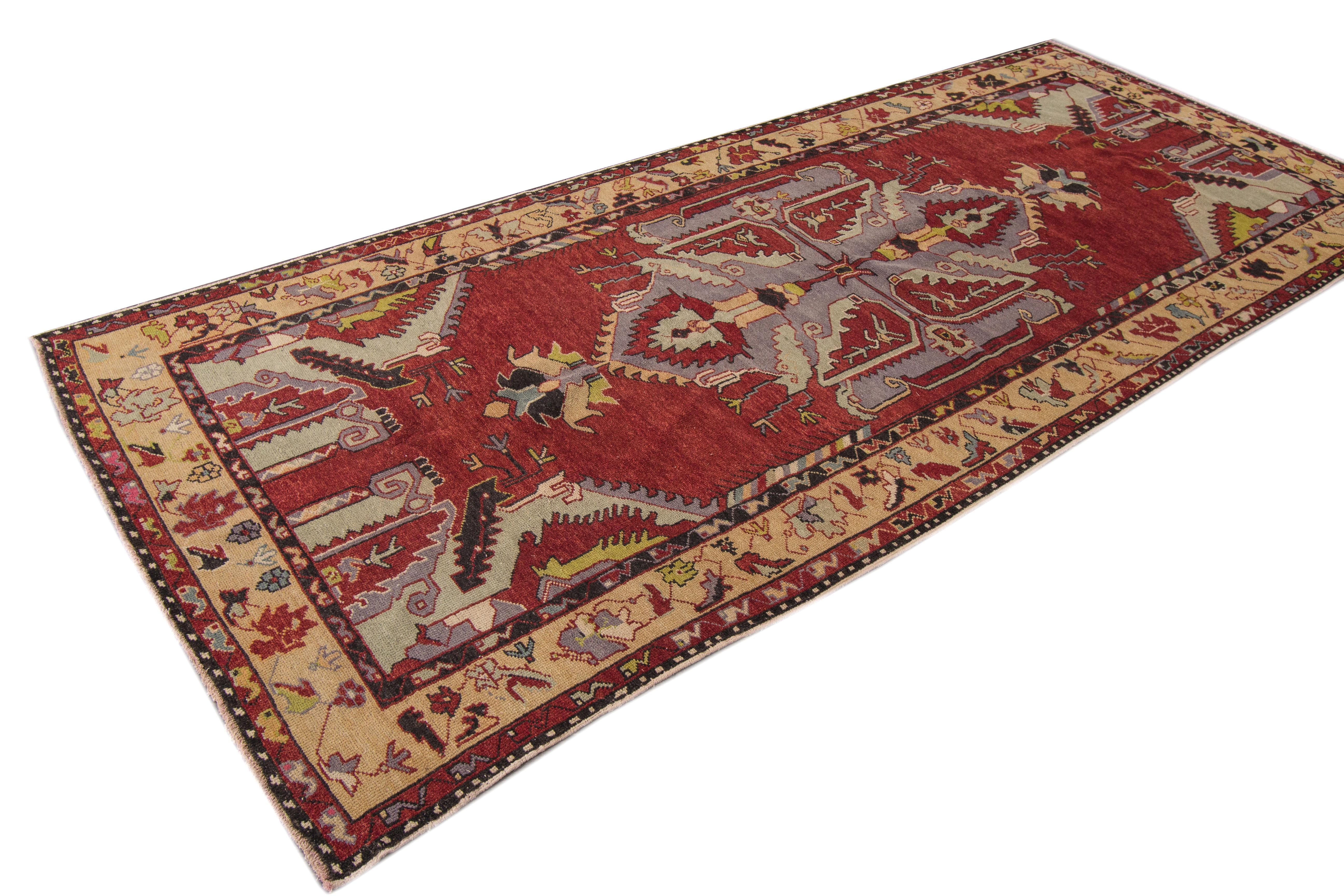 Wool Vintage Turkish Anatolian Rug For Sale