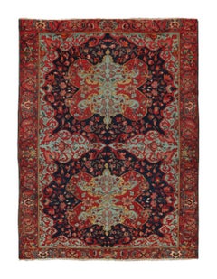Vintage Turkish Anatolian Rug with Twin Bold Geometric Medallions - Rug & Kilim