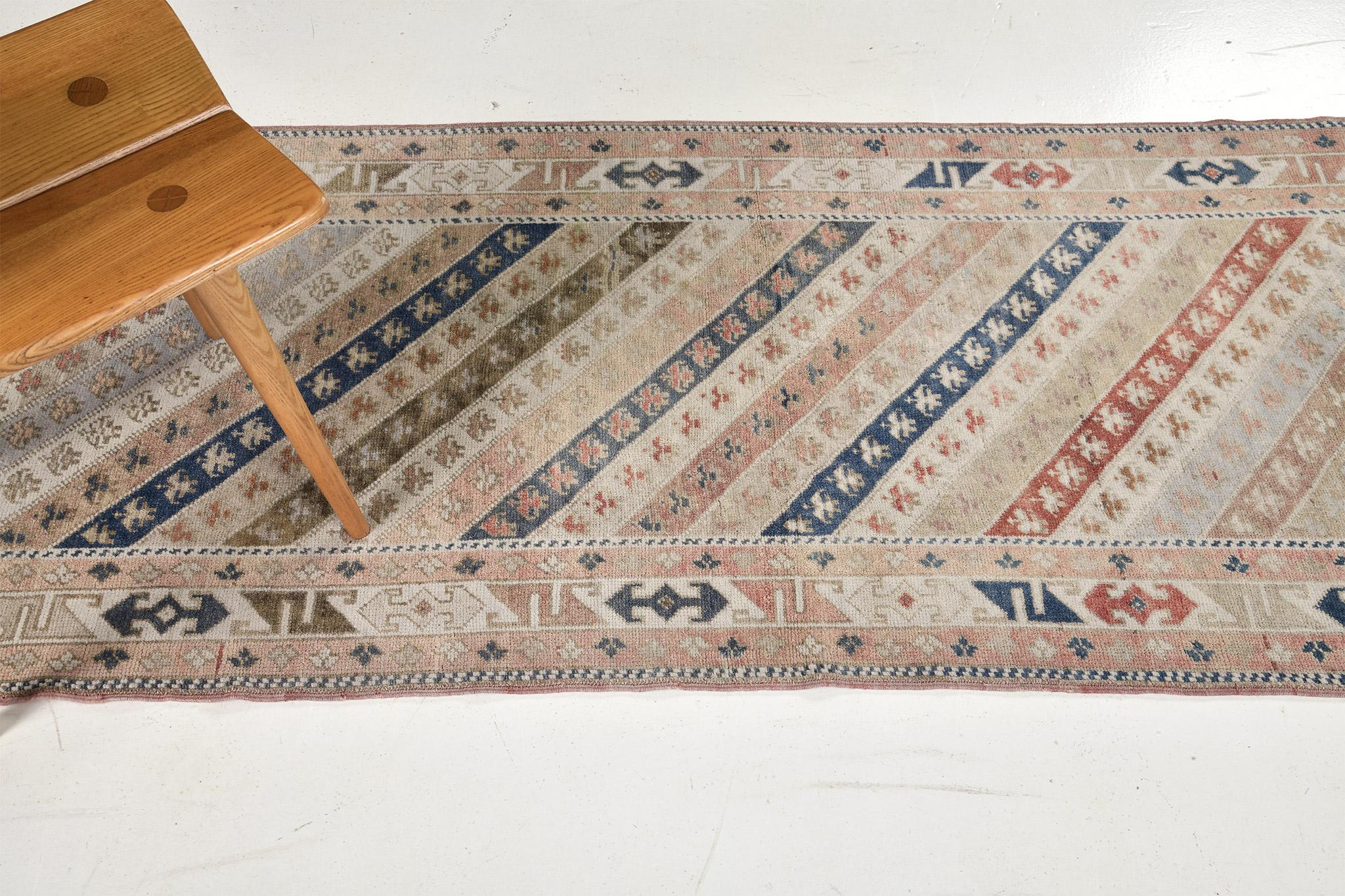 Hand-Knotted Vintage Turkish Anatolian Runner For Sale