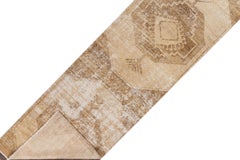 Vintage Brown Turkish Anatolian Runner With Tribal Design