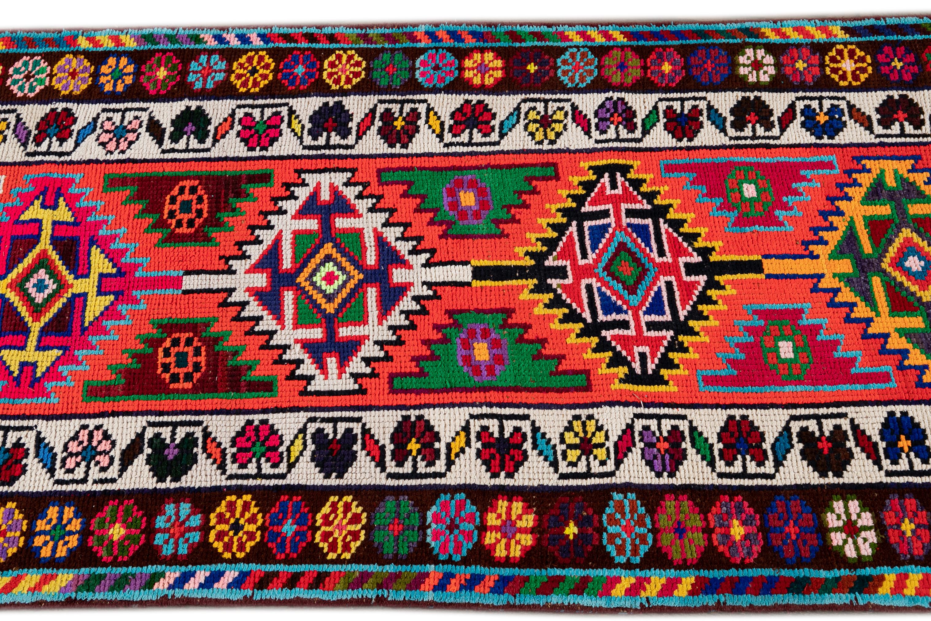 20th Century Vintage Turkish Anatolian Runner Rug For Sale