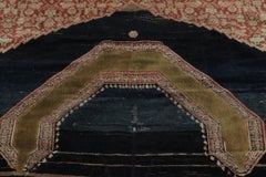 Vintage Turkish Anatolian Square Prayer Rug Floral Mihrab Design - Rug & Kilim