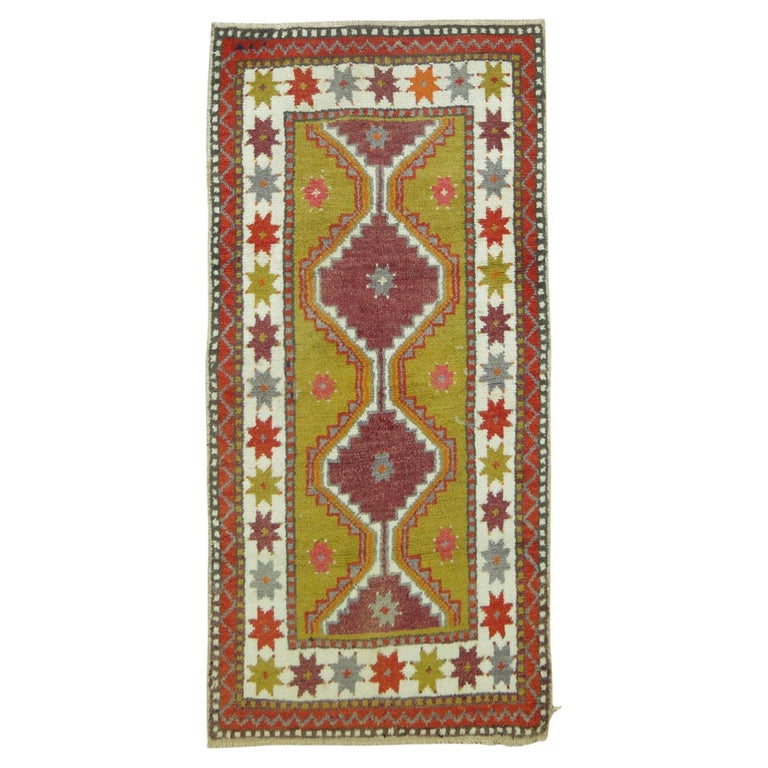 Vintage Turkish Anatolian Throw Rug For Sale at 1stDibs