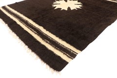 Vintage Turkish Angora Blanket Rug with Mid-Century Modern Style
