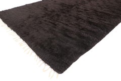 Vintage Turkish Angora Blanket Rug with Mid-Century Modern Style