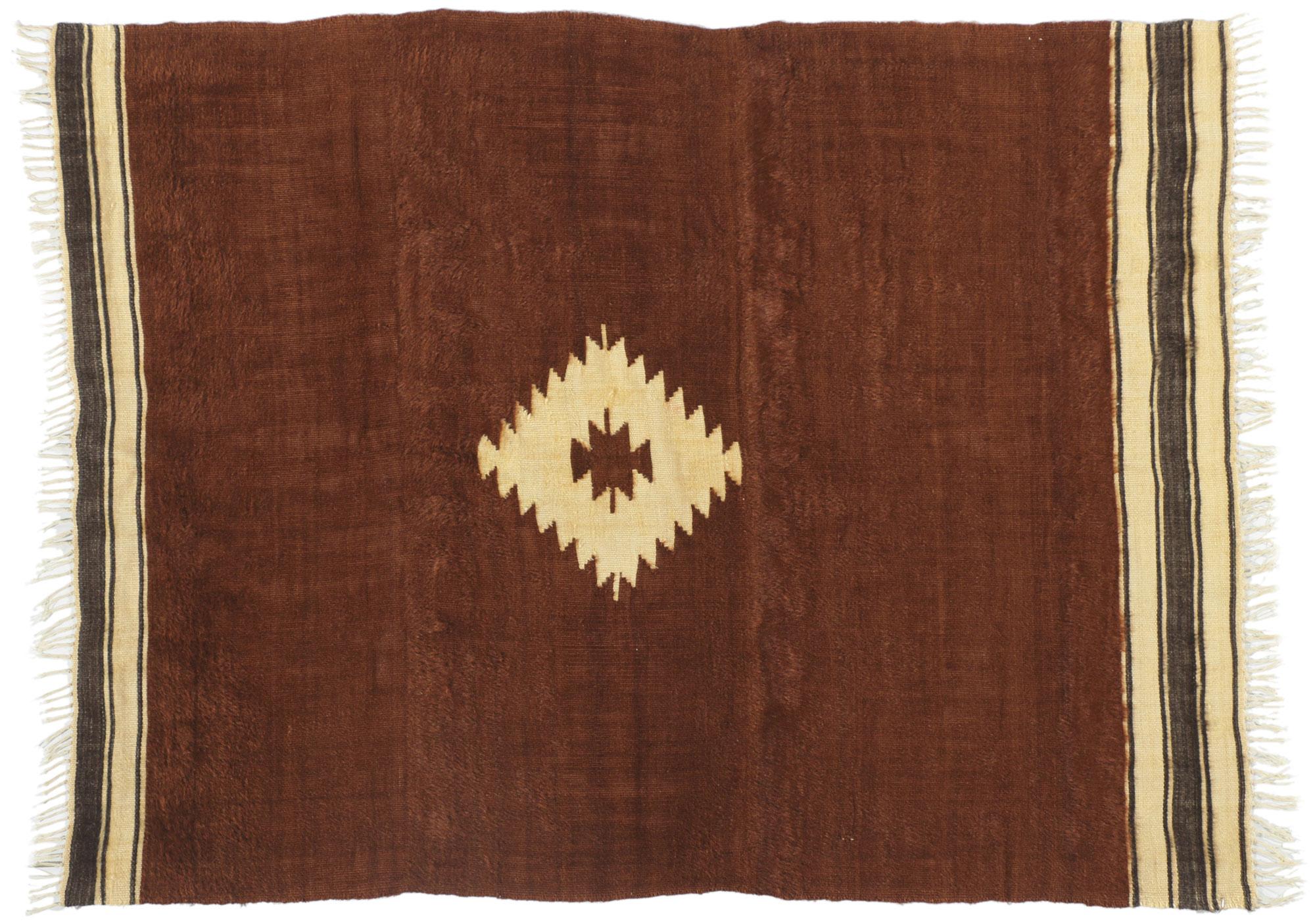 1950's Turkish Angora Wool Carpet with Modern Style For Sale 4