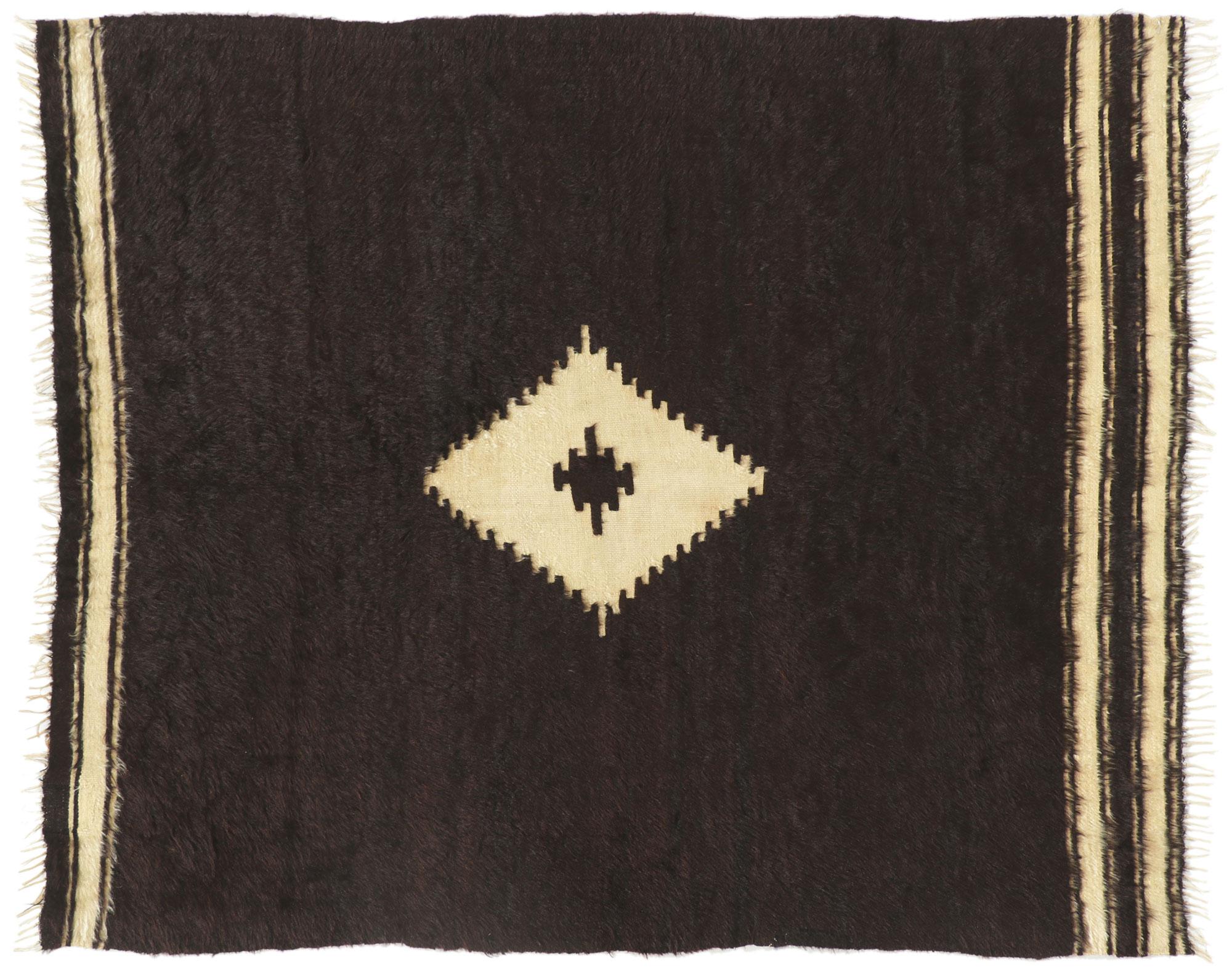 Türkischer Angorawollteppich aus den 1950er Jahren mit Modernität im Angebot 2