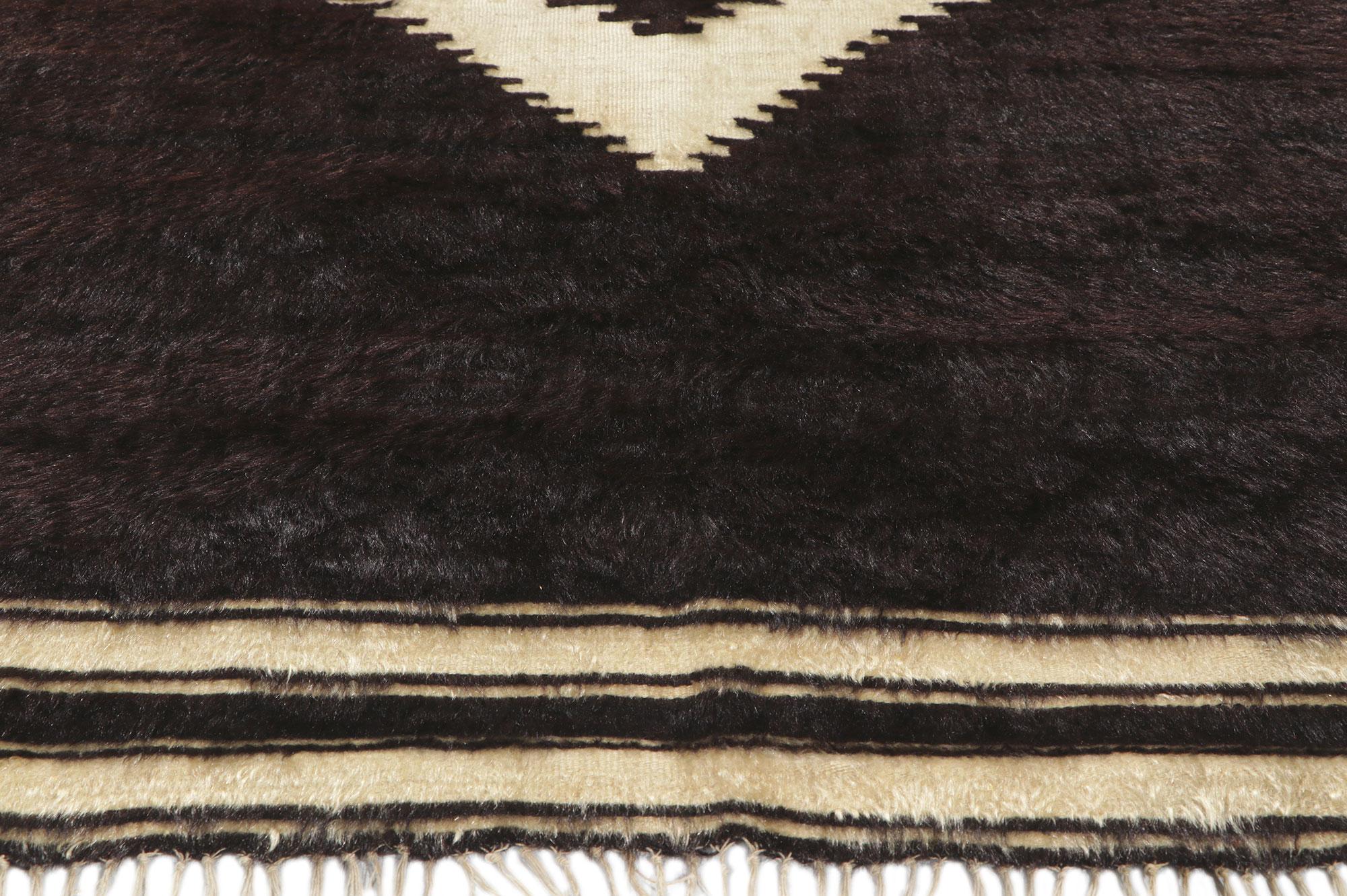 20th Century Vintage Turkish Angora Wool Blanket Kilim Rug For Sale