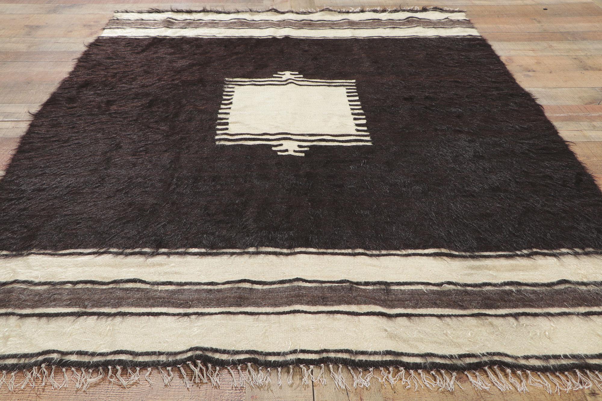 1950's Turkish Angora Wool Carpet with Modern Style For Sale 1