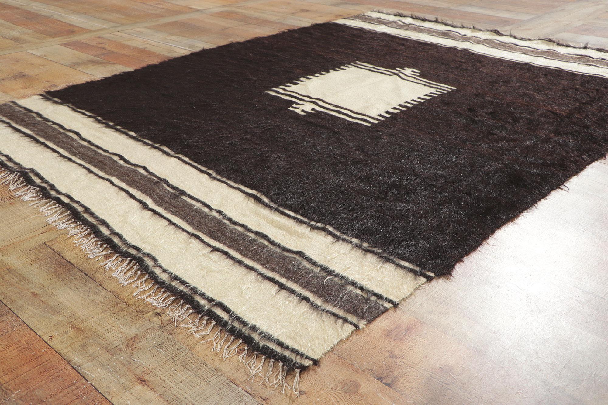 1950's Turkish Angora Wool Carpet with Modern Style For Sale 2