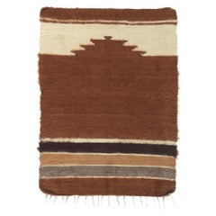 Retro Turkish Angora Wool Blanket Kilim Rug